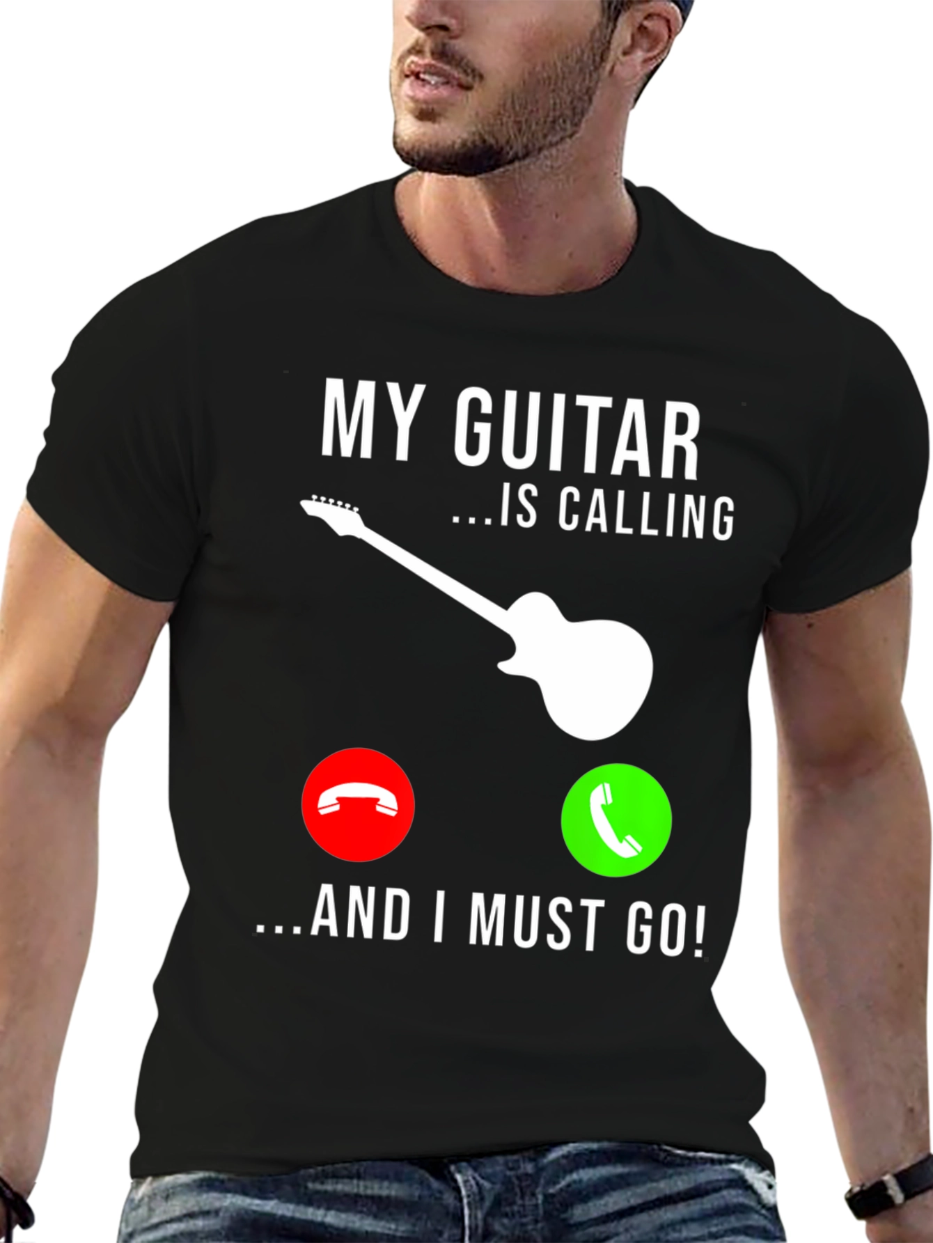 My Guitar Is Calling T-Shirt - Musician Graphic Tee
