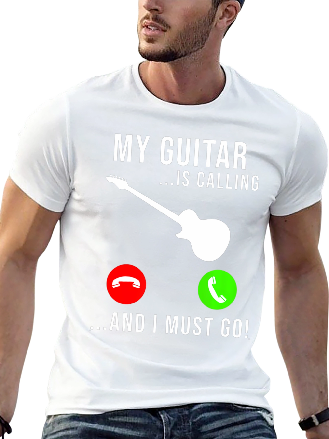 My Guitar Is Calling T-Shirt - Musician Graphic Tee