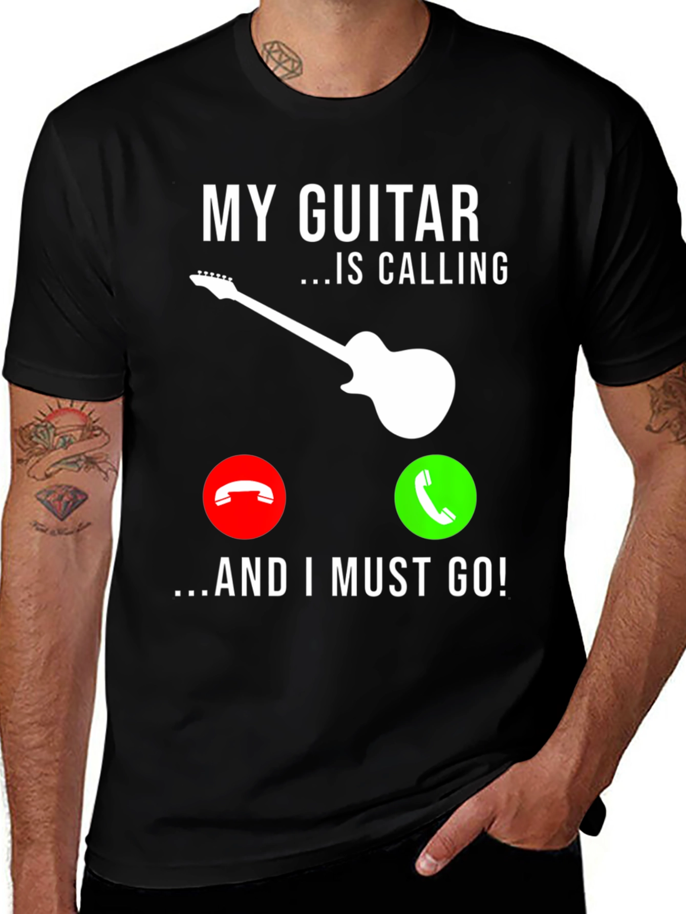 My Guitar Is Calling T-Shirt - Musician Graphic Tee