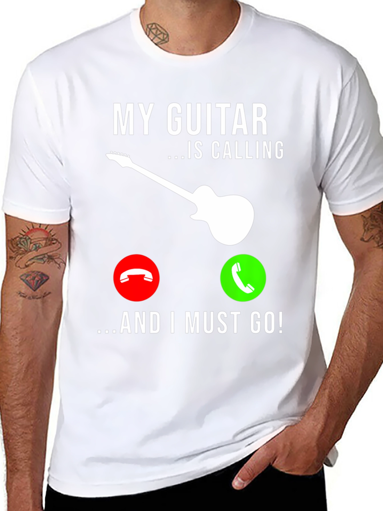 My Guitar Is Calling T-Shirt - Musician Graphic Tee