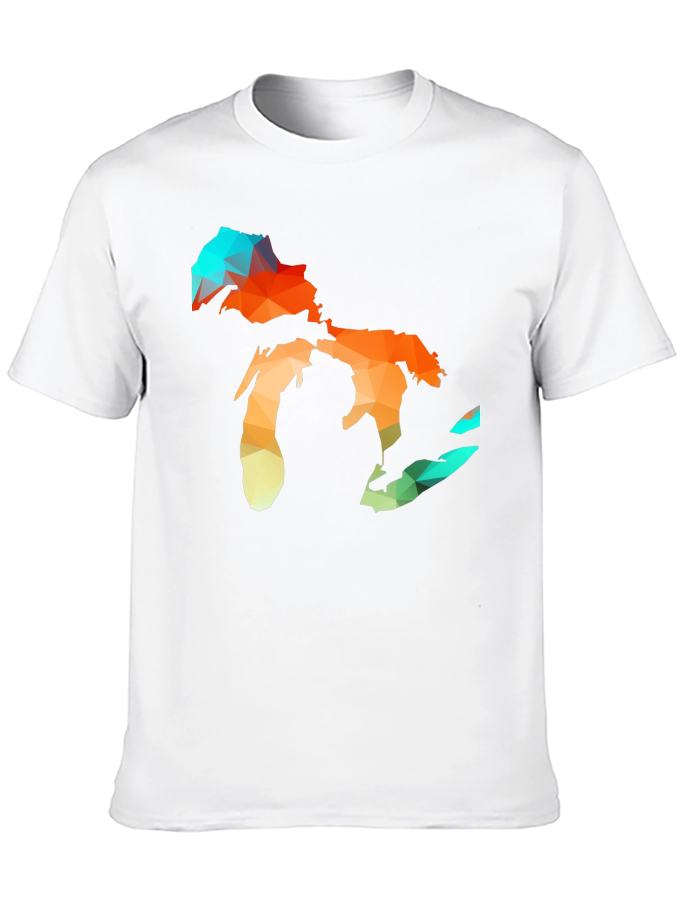 Geometric Great Lakes Black T-Shirt