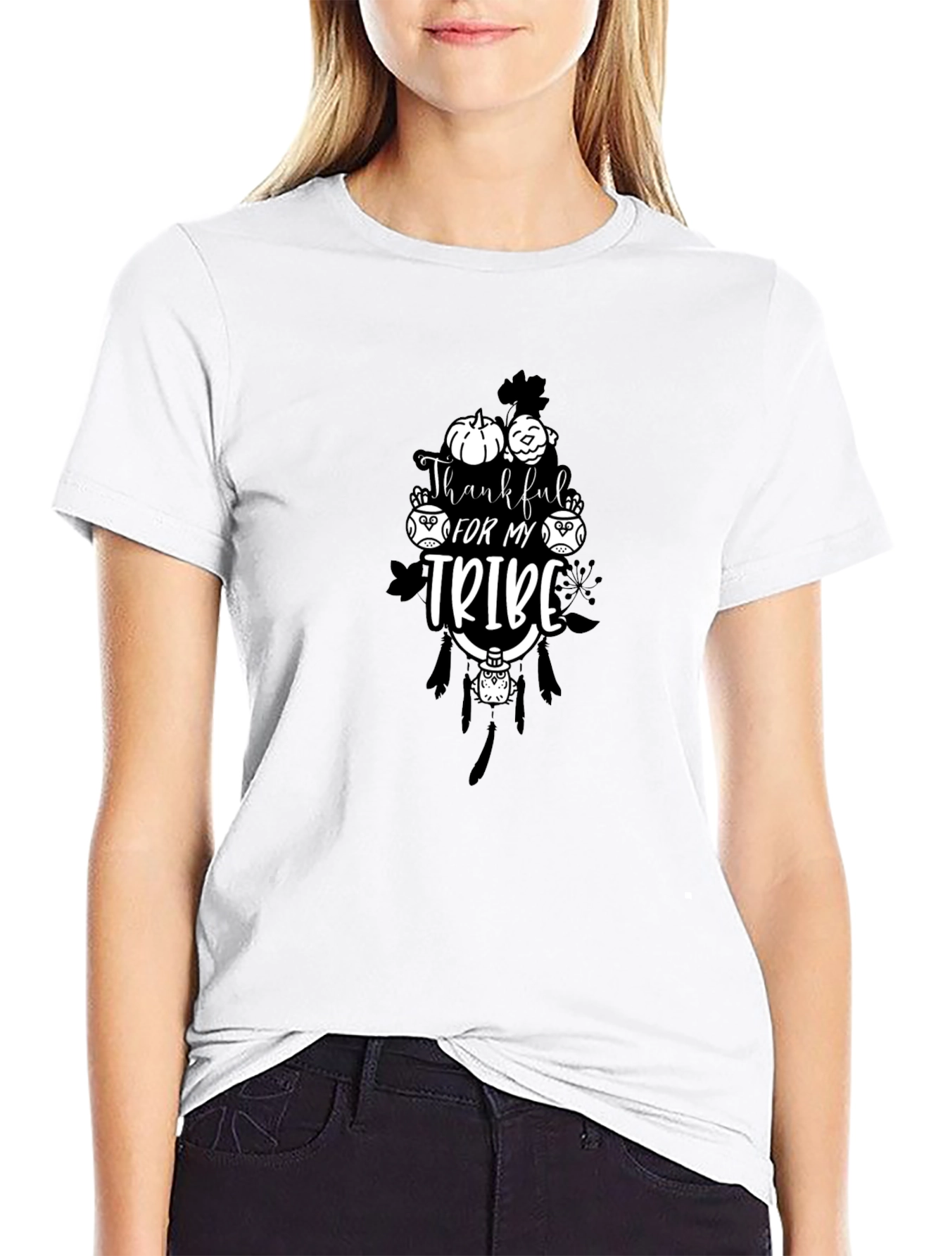 Thankful for My Tribe Black T-Shirt