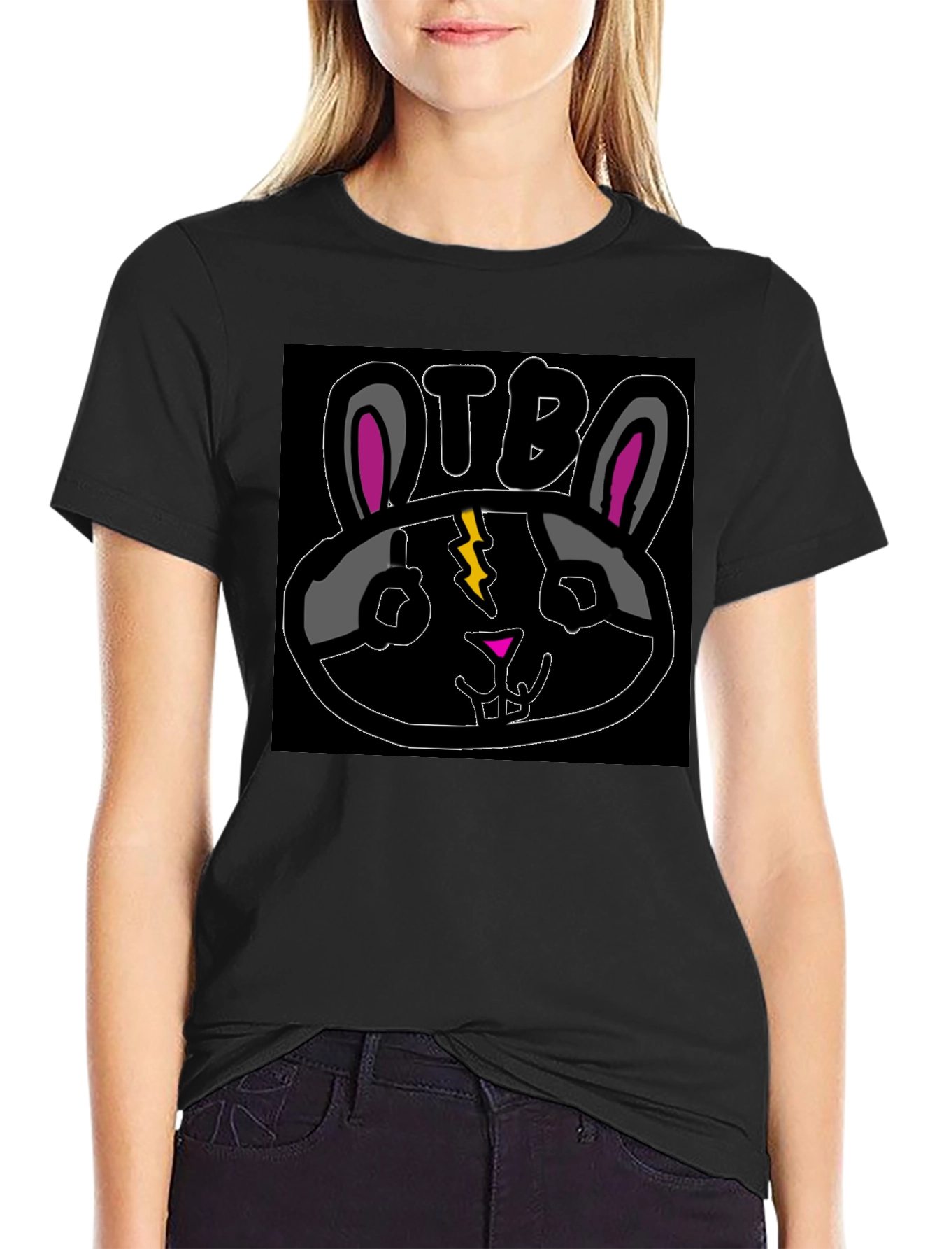 OTB Bunny Graphic T-Shirt - Black