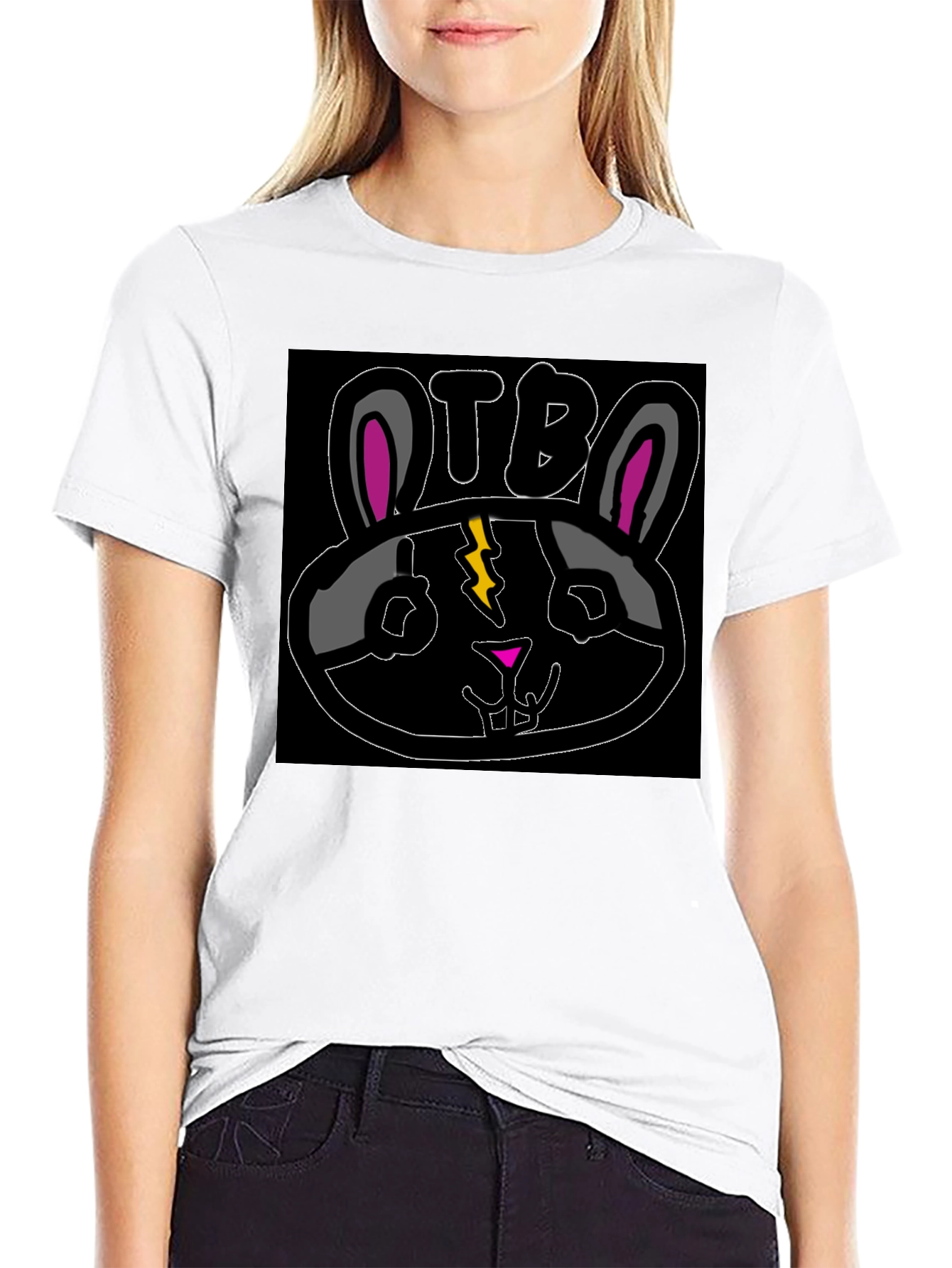 OTB Bunny Graphic T-Shirt - Black
