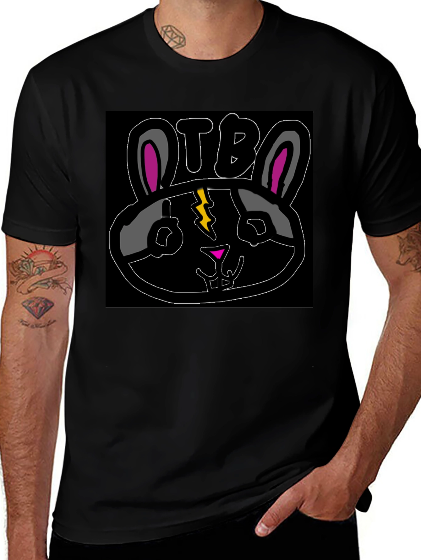 OTB Bunny Graphic T-Shirt - Black