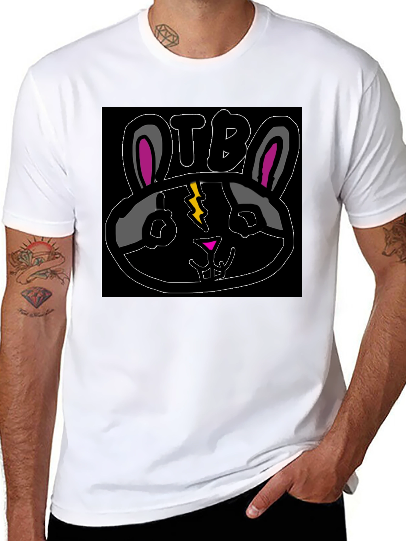 OTB Bunny Graphic T-Shirt - Black
