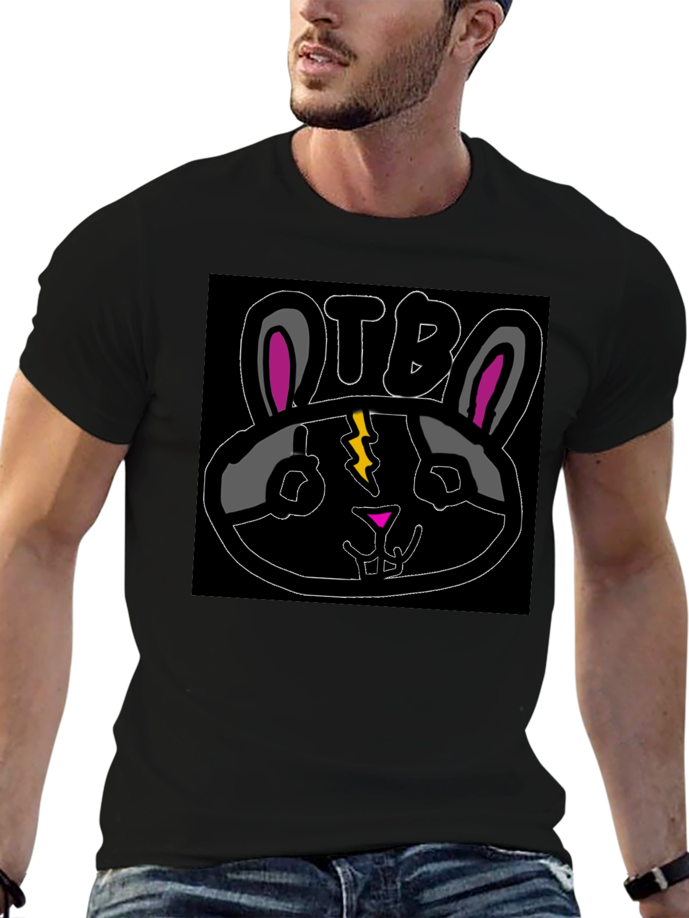 OTB Bunny Graphic T-Shirt - Black