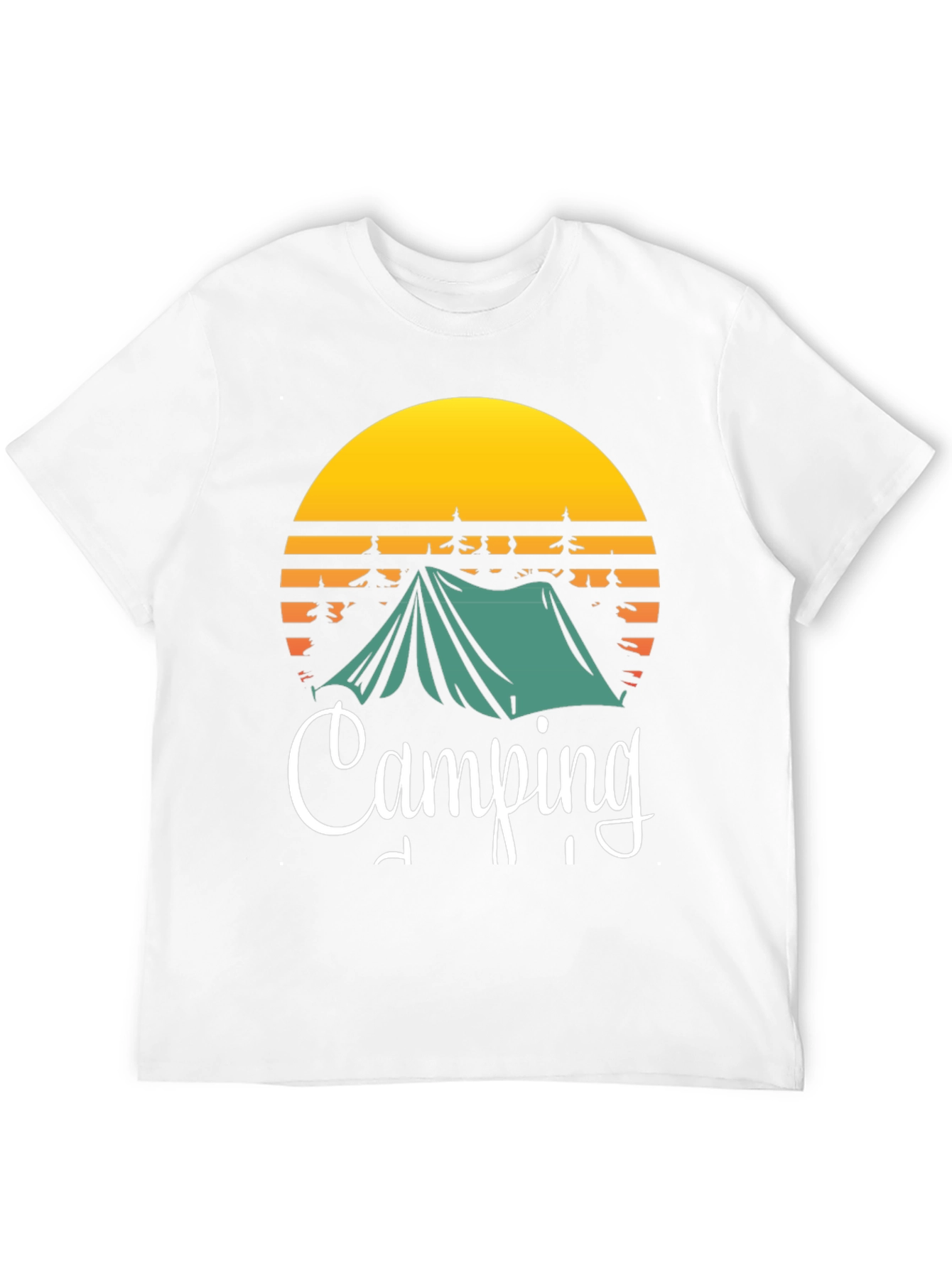 Camping Adventure Tee: Tent & Sunset Design