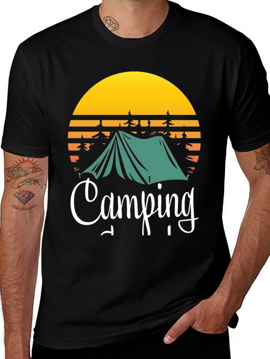 Camping Adventure Tee: Tent & Sunset Design