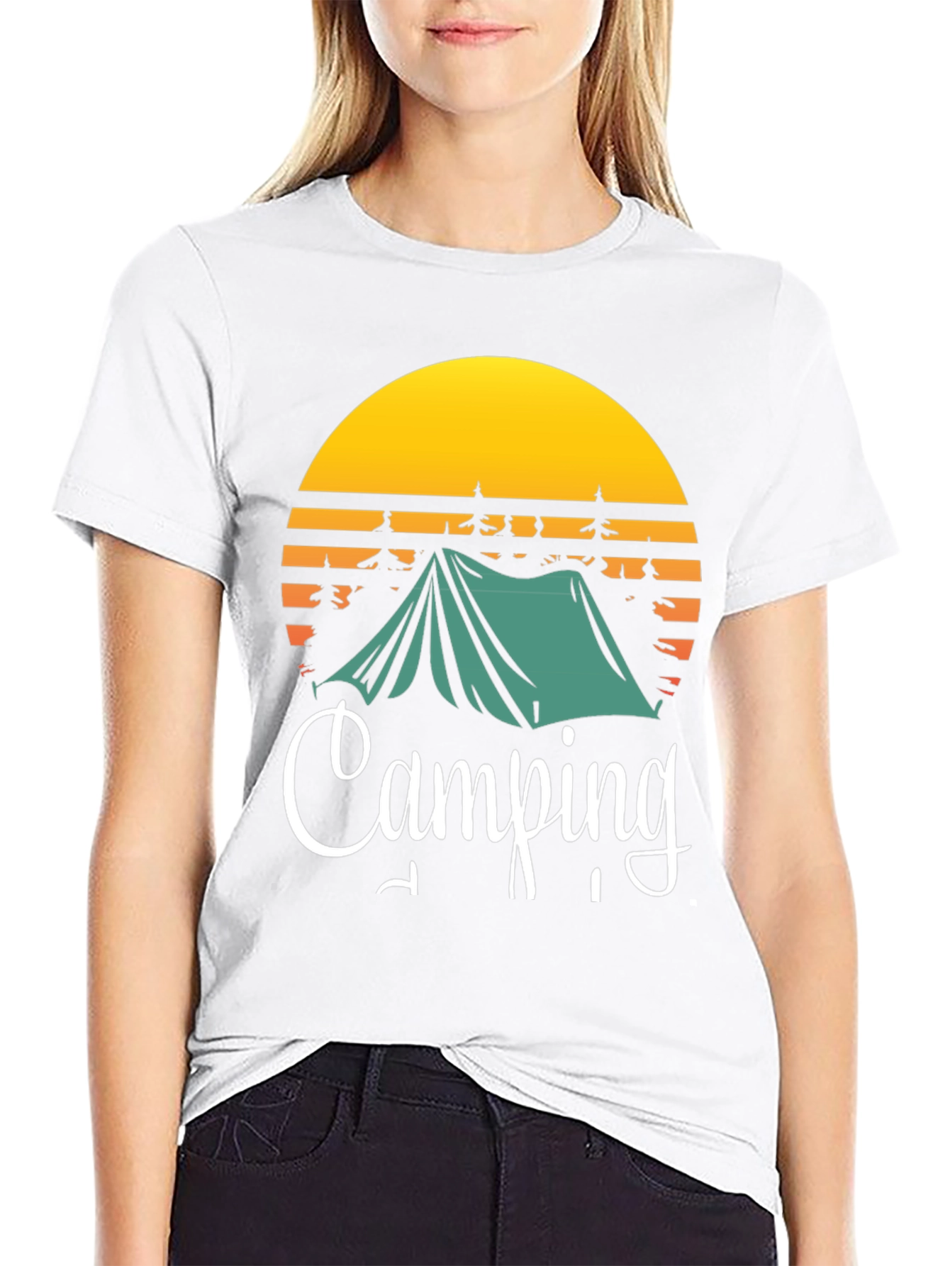 Camping Adventure Tee: Tent & Sunset Design