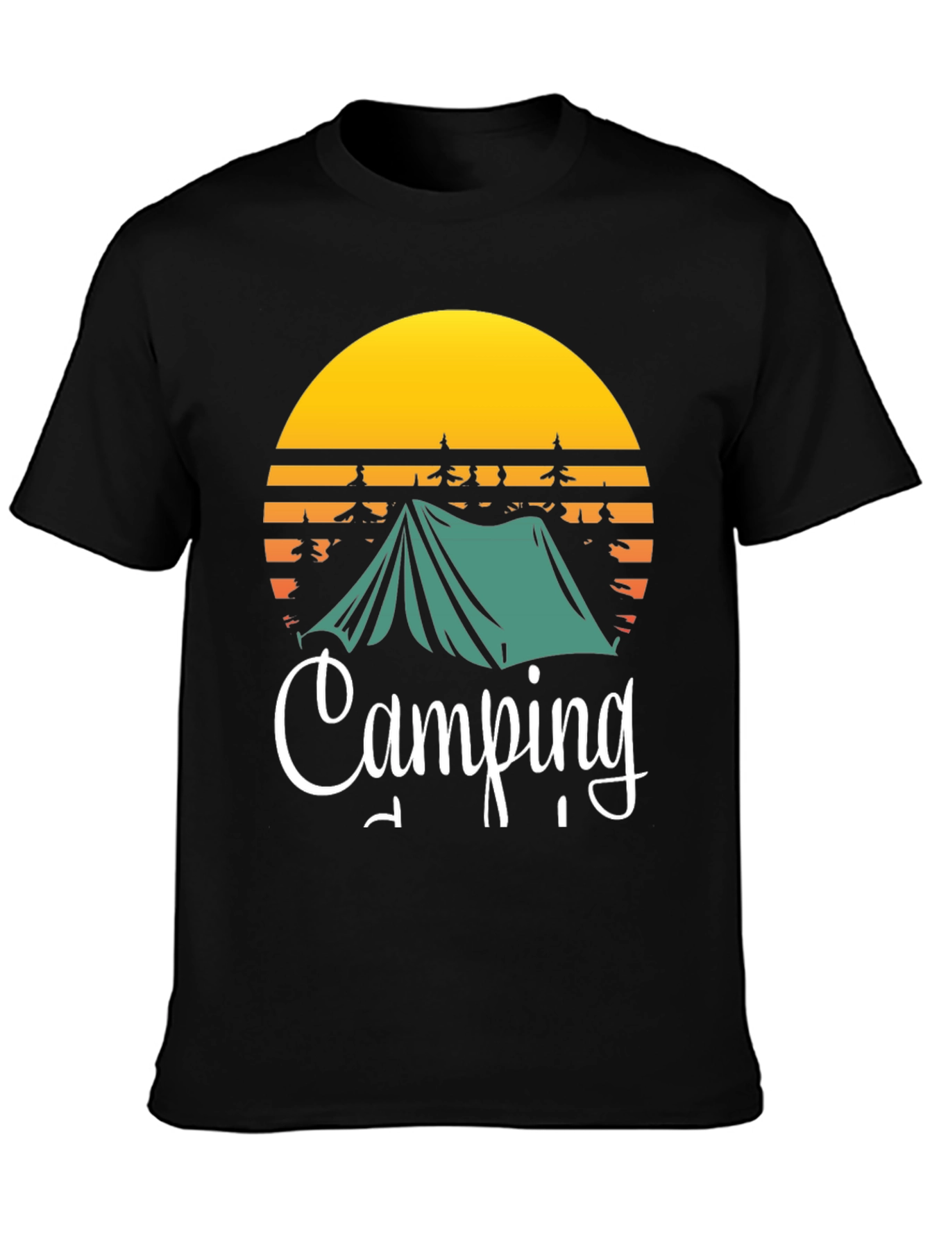 Camping Adventure Tee: Tent & Sunset Design