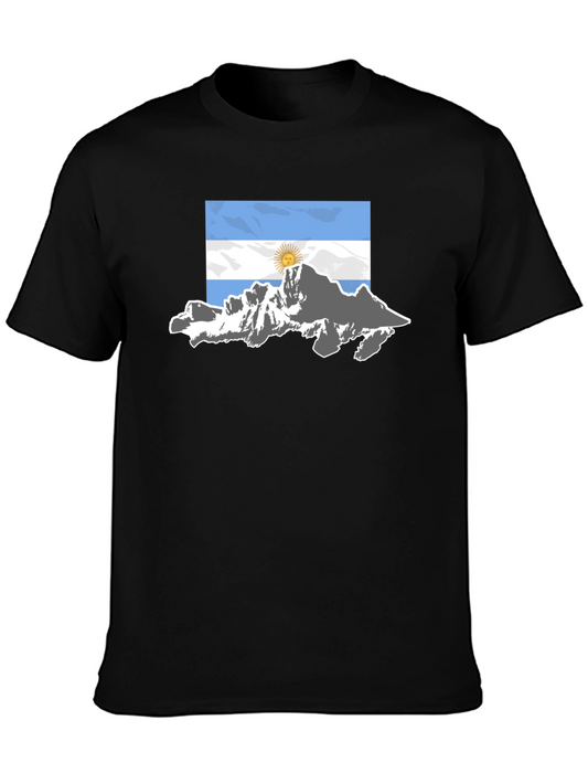 Argentina Flag Mountain Graphic T-Shirt