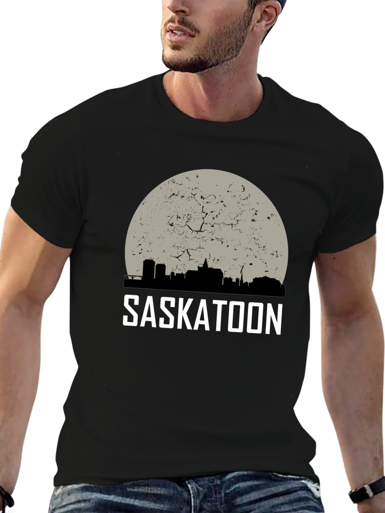 Saskatoon Skyline Graphic Tee - Retro City T-Shirt