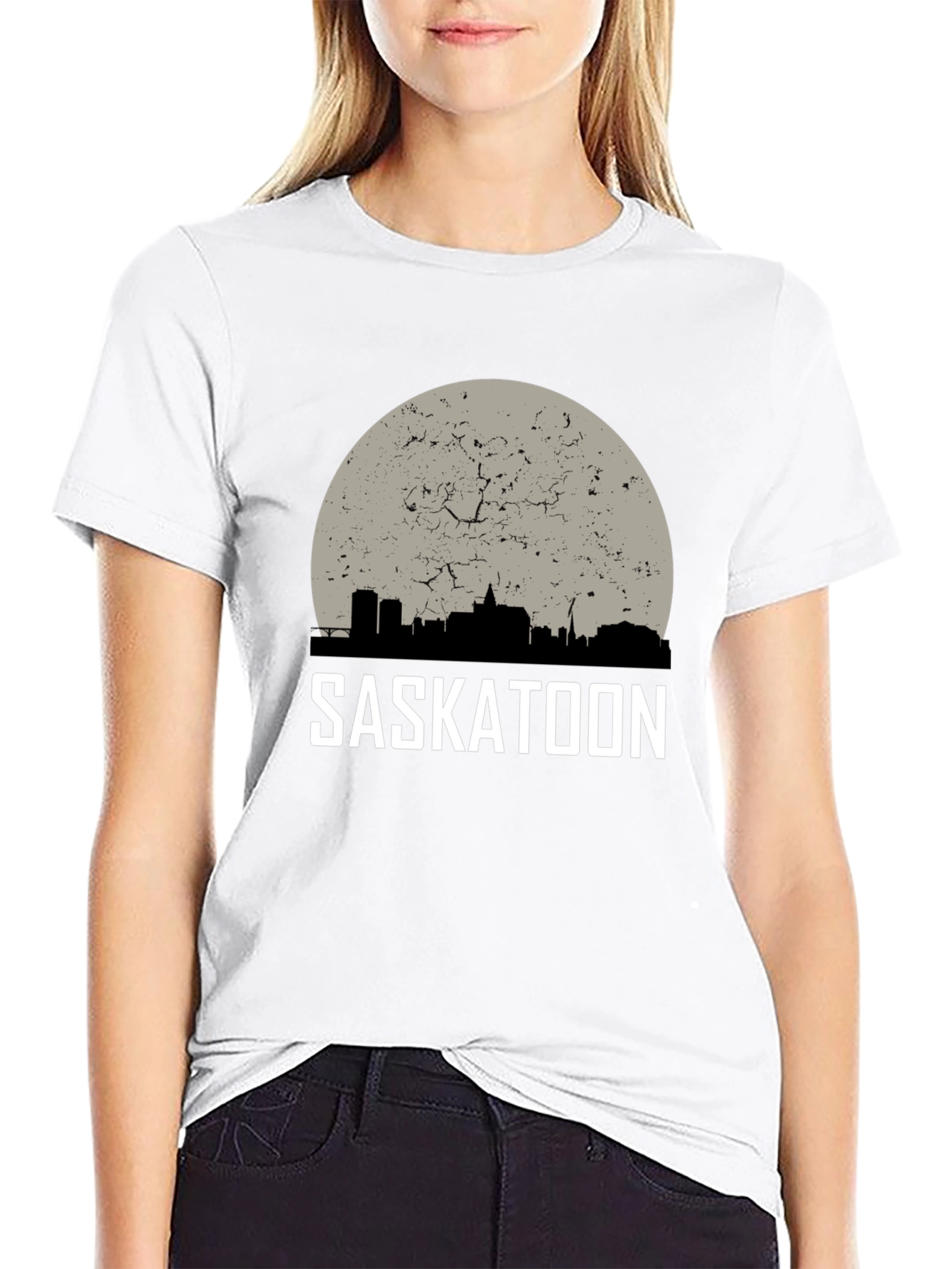 Saskatoon Skyline Graphic Tee - Retro City T-Shirt