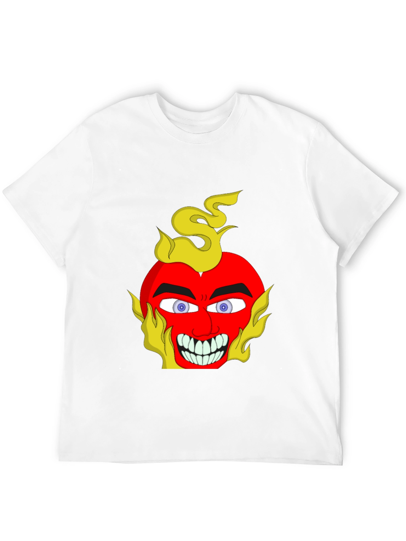 Fiery Devil Heart Graphic Tee - Unique Design