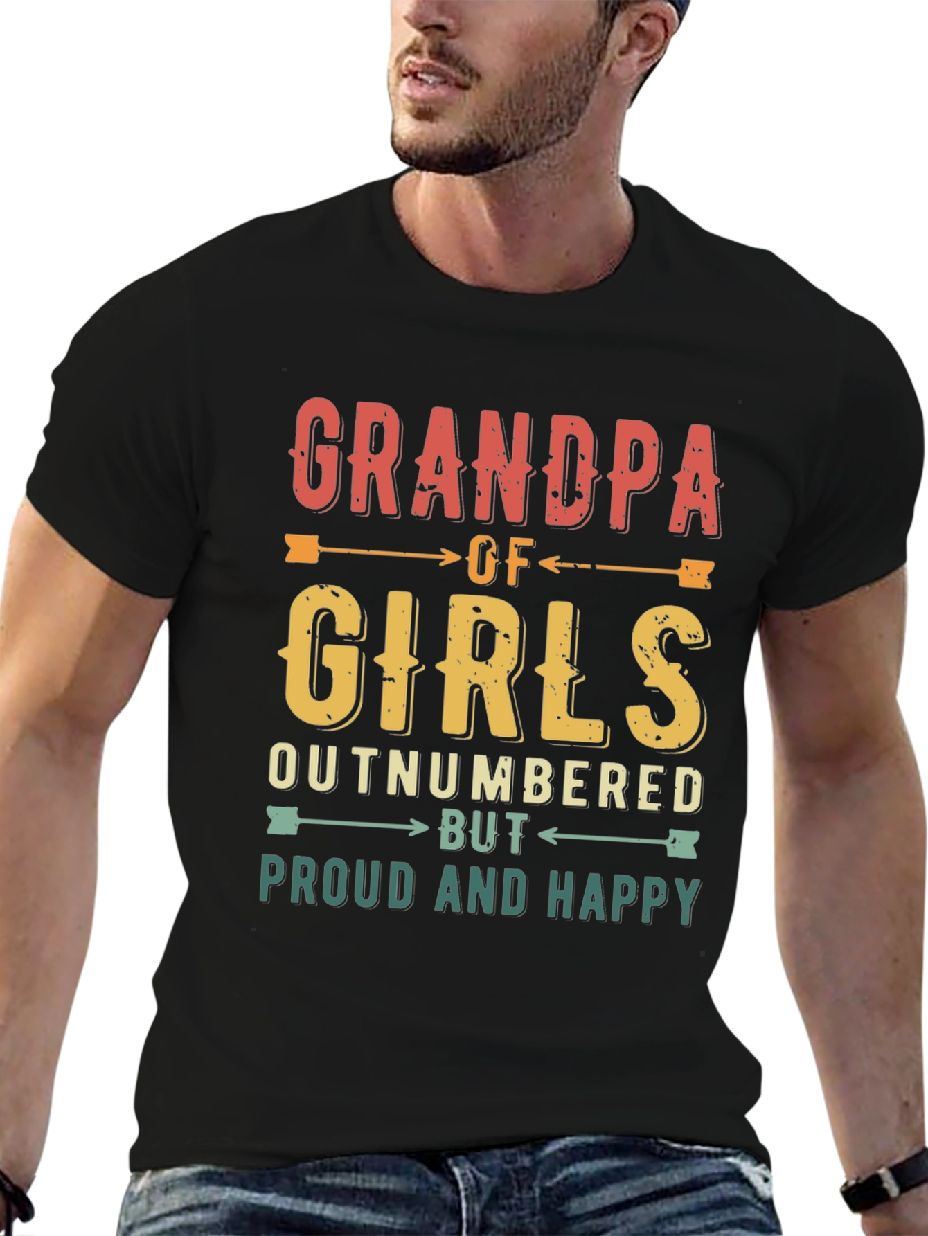 Grandpa of Girls T-Shirt - Proud & Happy