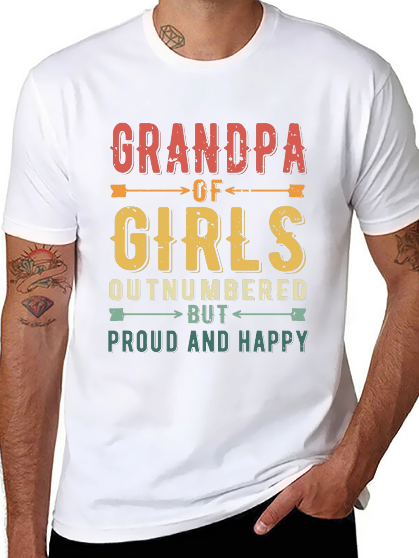 Grandpa of Girls T-Shirt - Proud & Happy