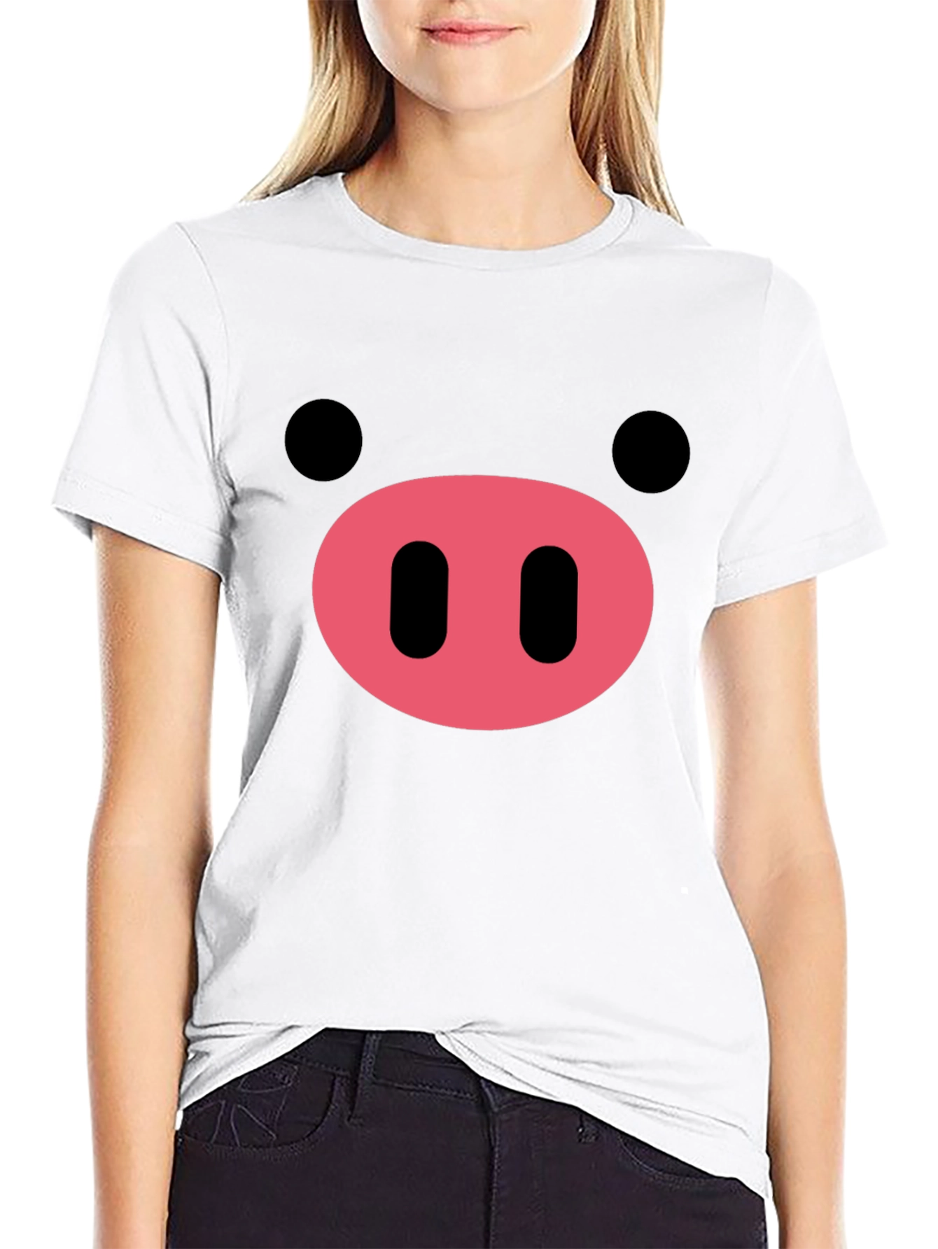Pig Face Graphic T-Shirt - Black Cotton Tee
