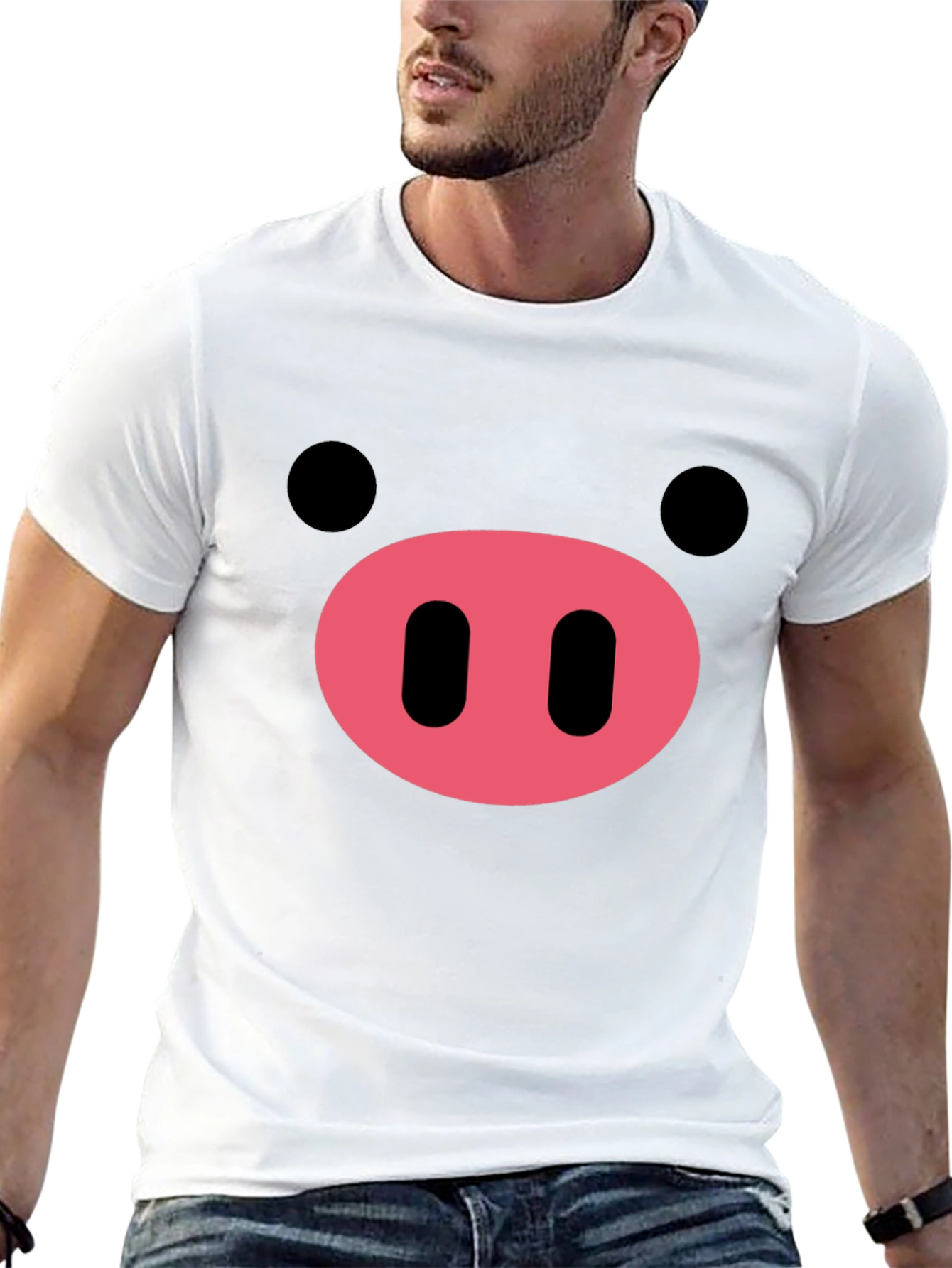 Pig Face Graphic T-Shirt - Black Cotton Tee