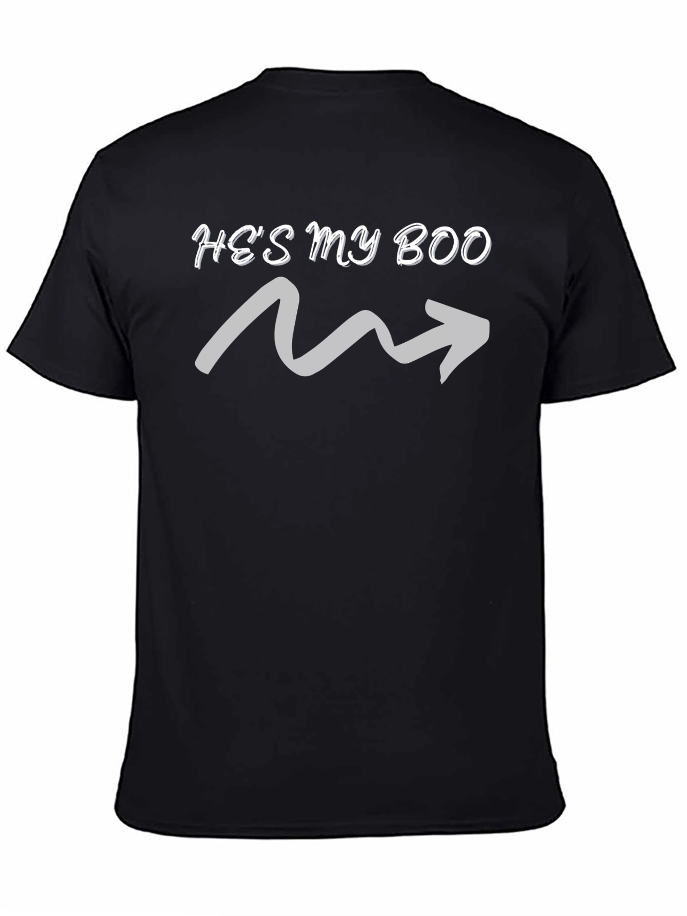Hes My Boo Matching Couple Tee - Black