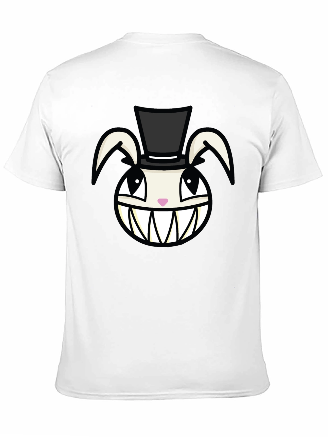 Creepy Rabbit Top Hat Graphic Tee - Black