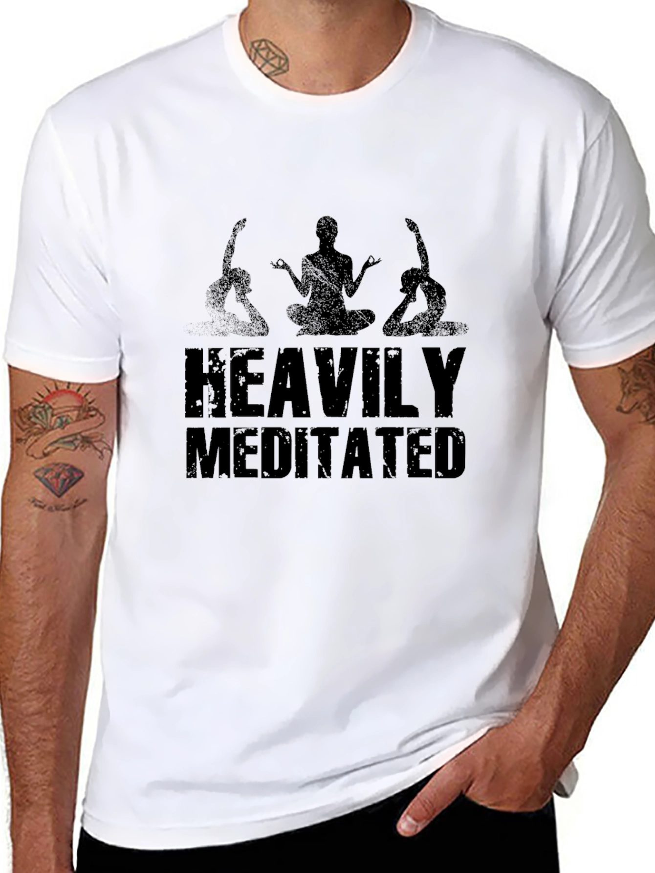 Heavily Meditated Black T-Shirt - Relaxed Fit