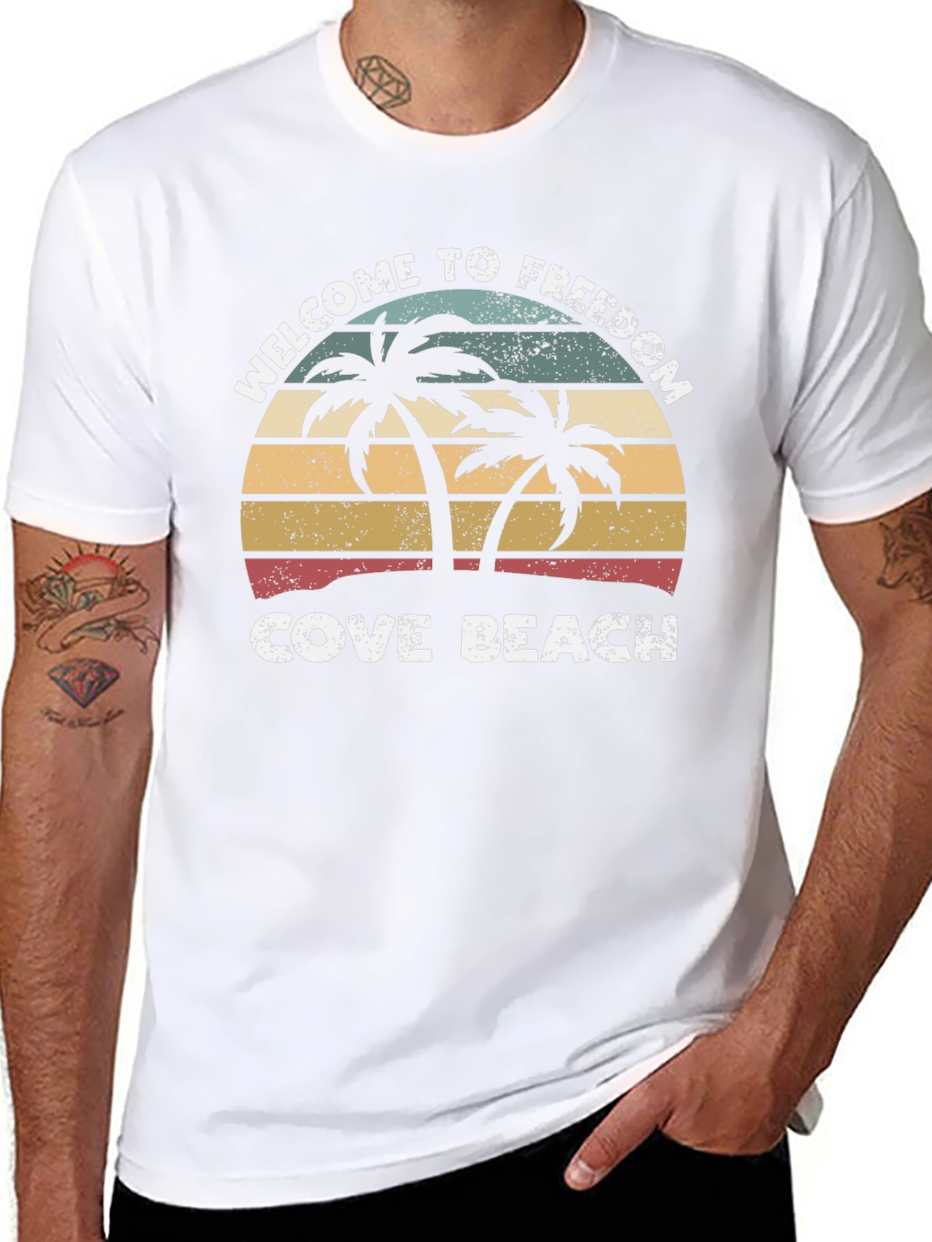 Welcome To Freedom Cove Beach Retro Graphic T-Shirt