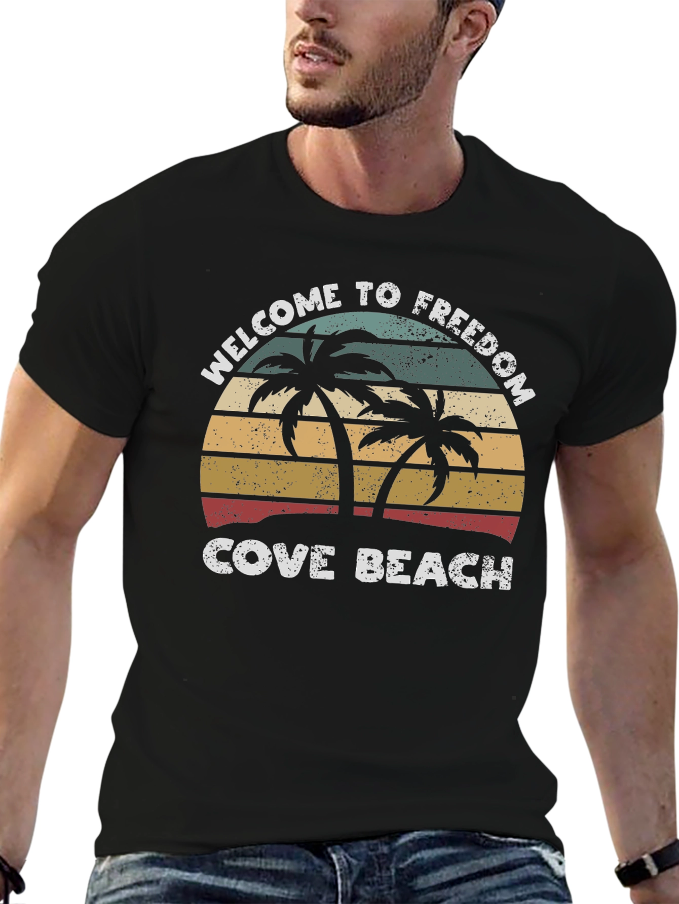Welcome To Freedom Cove Beach Retro Graphic T-Shirt