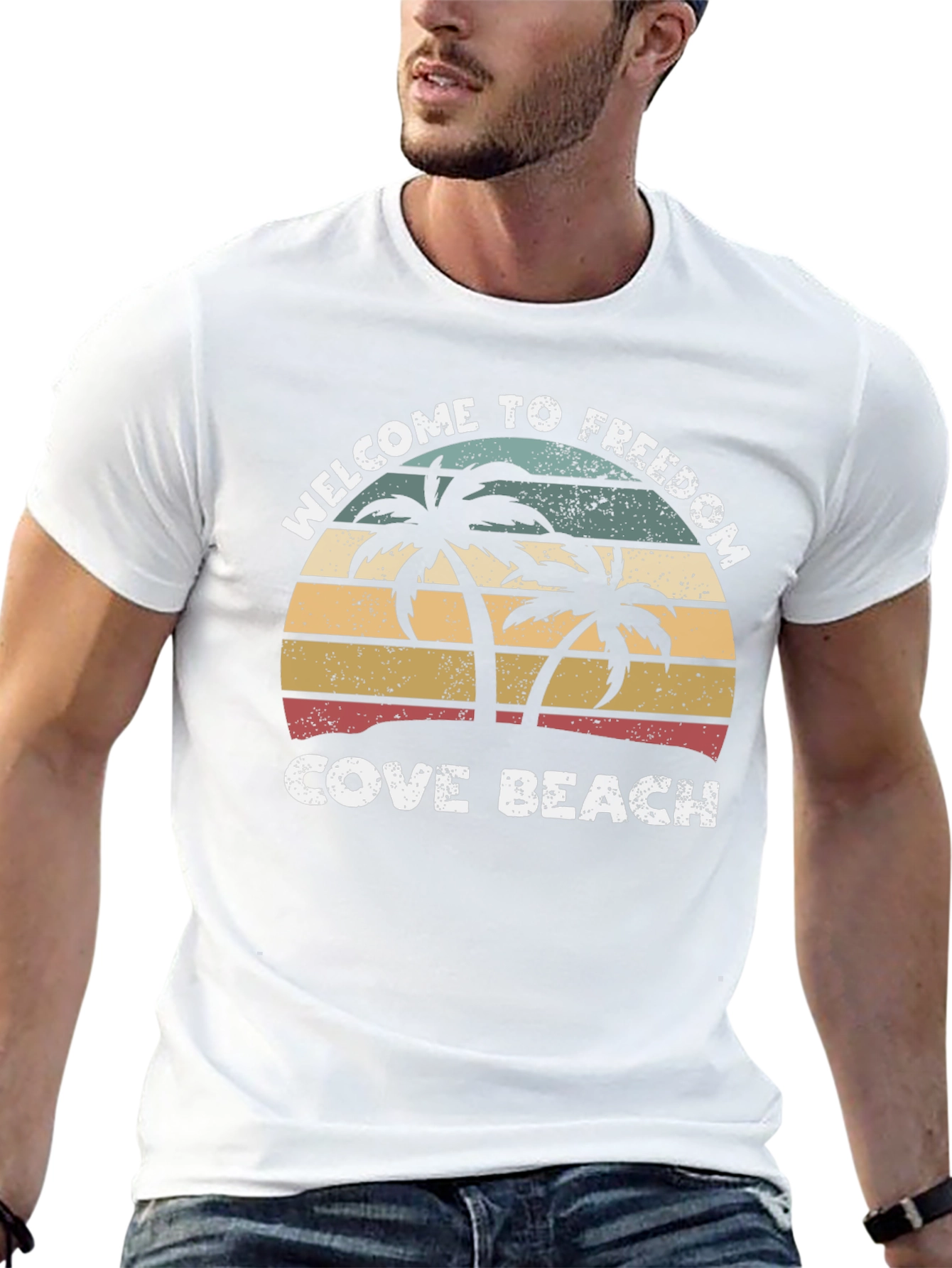 Welcome To Freedom Cove Beach Retro Graphic T-Shirt