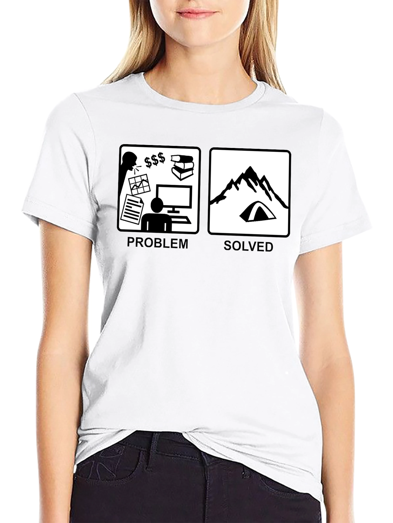Problem Solved: Camping T-Shirt - Funny Graphic Tee