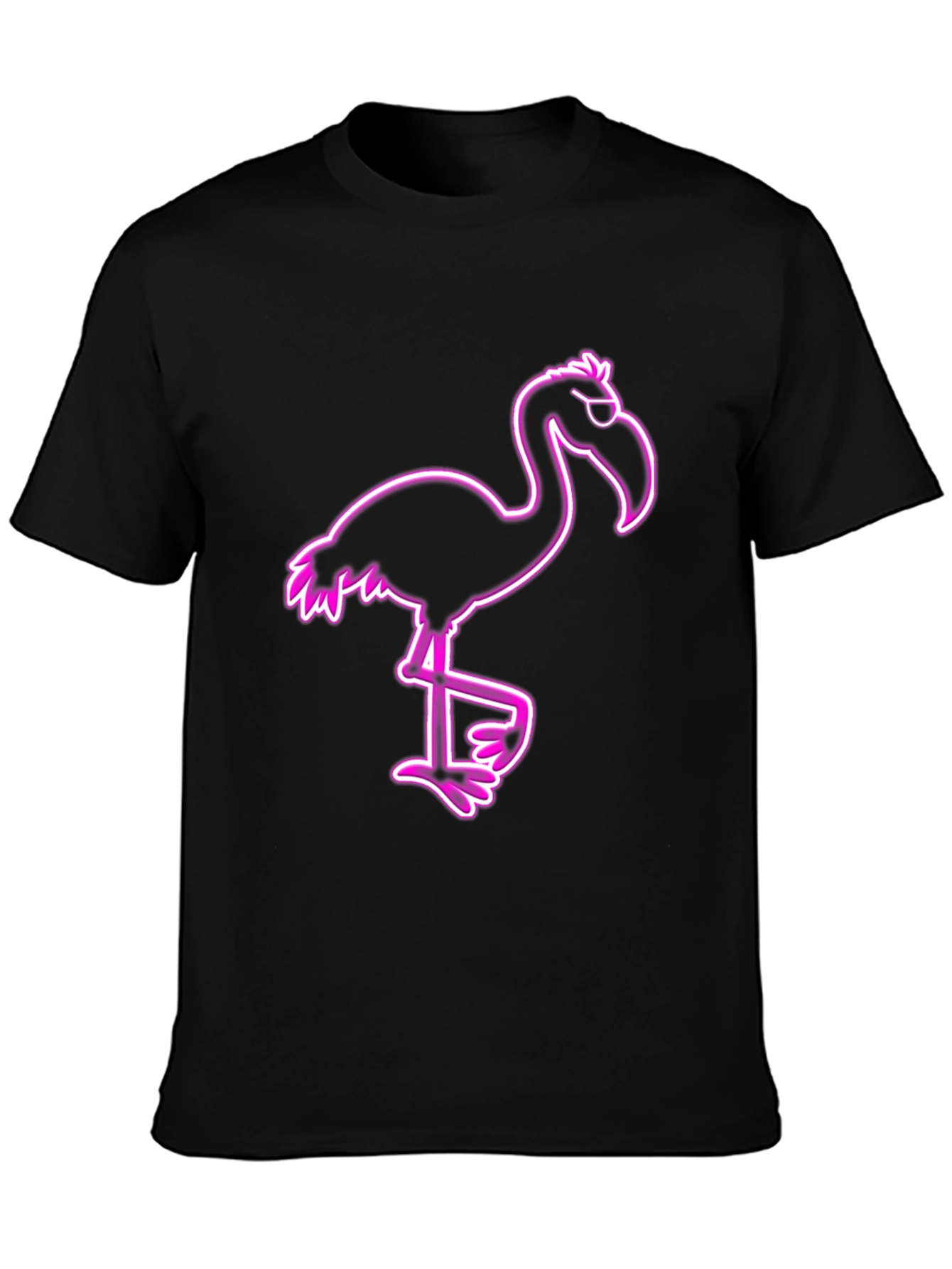 Cool Flamingo Graphic Tee - Black