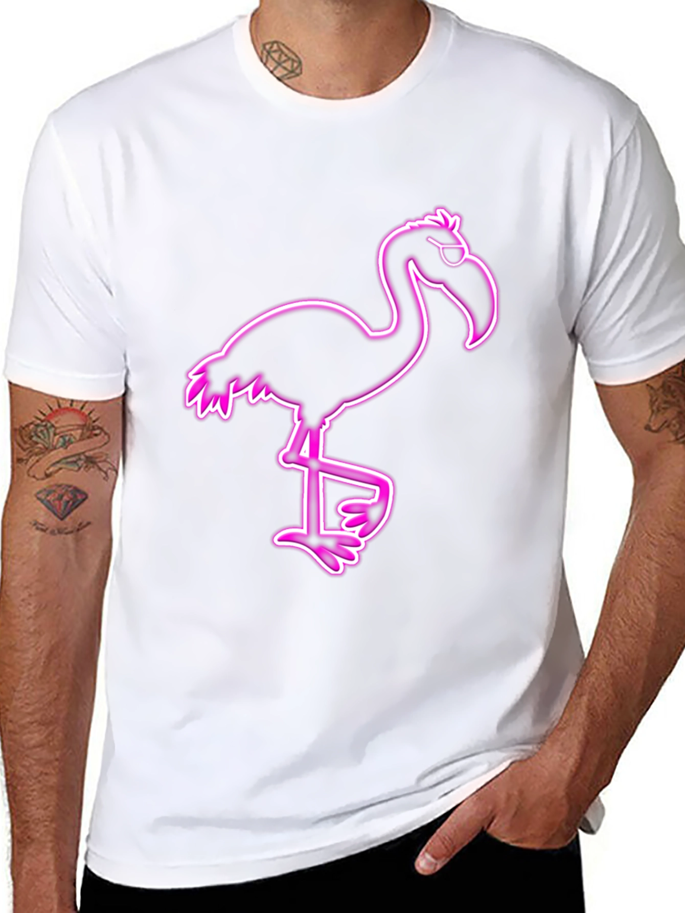 Cool Flamingo Graphic Tee - Black