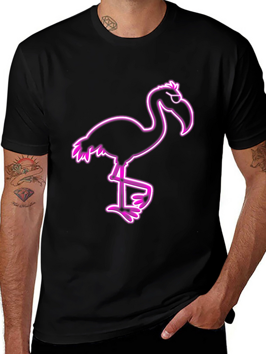 Cool Flamingo Graphic Tee - Black