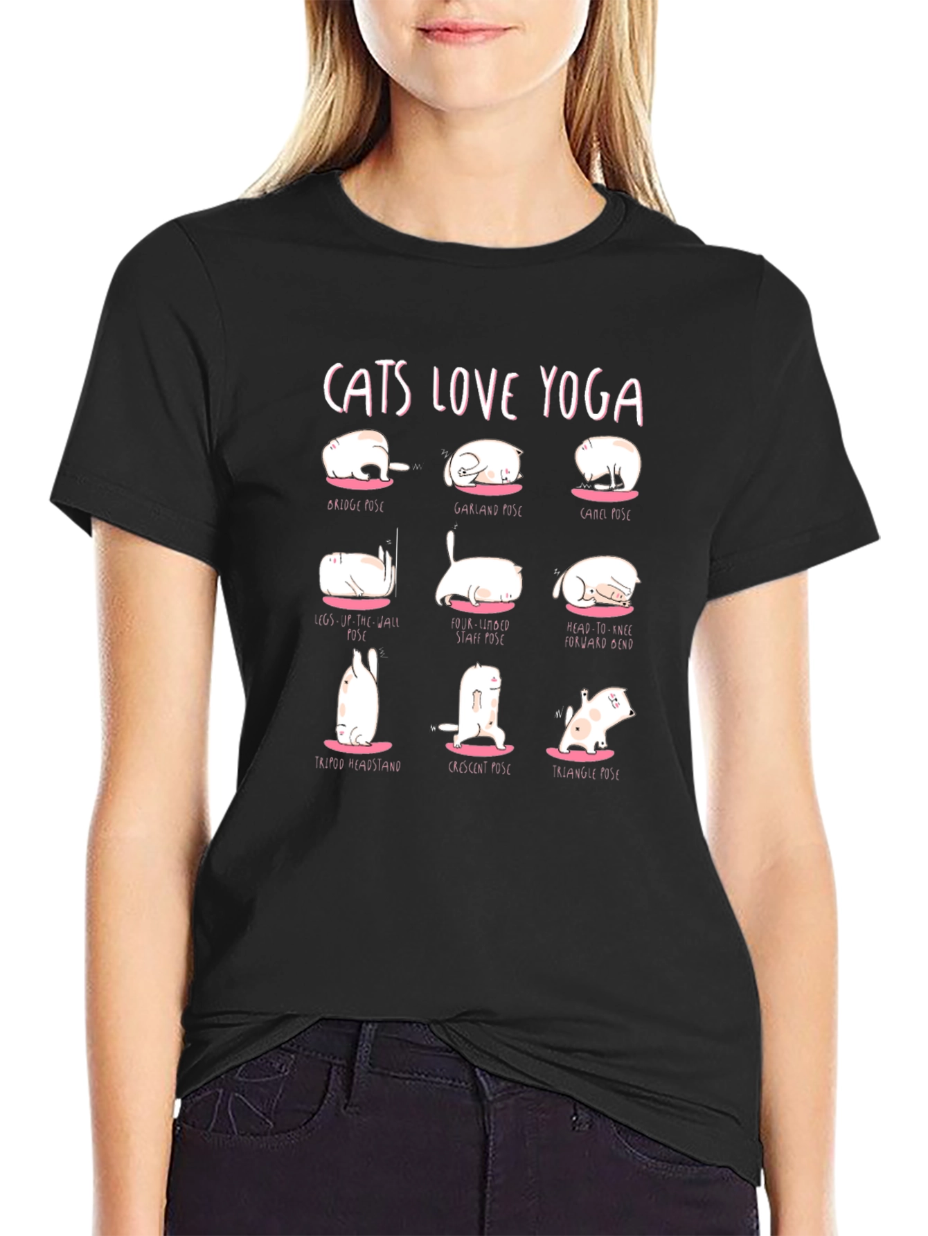 Cats Love Yoga T-Shirt - Funny Yoga Poses