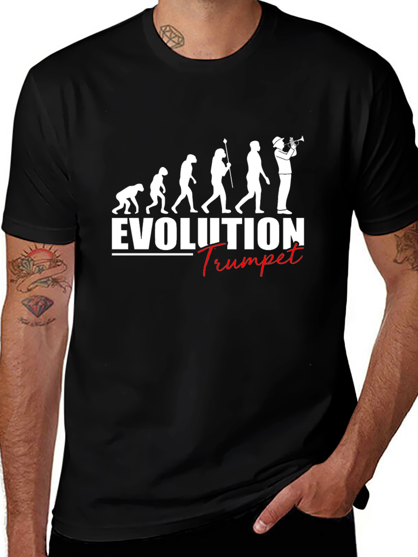 Evolution Trumpet T-Shirt - Humorous Musician Tee