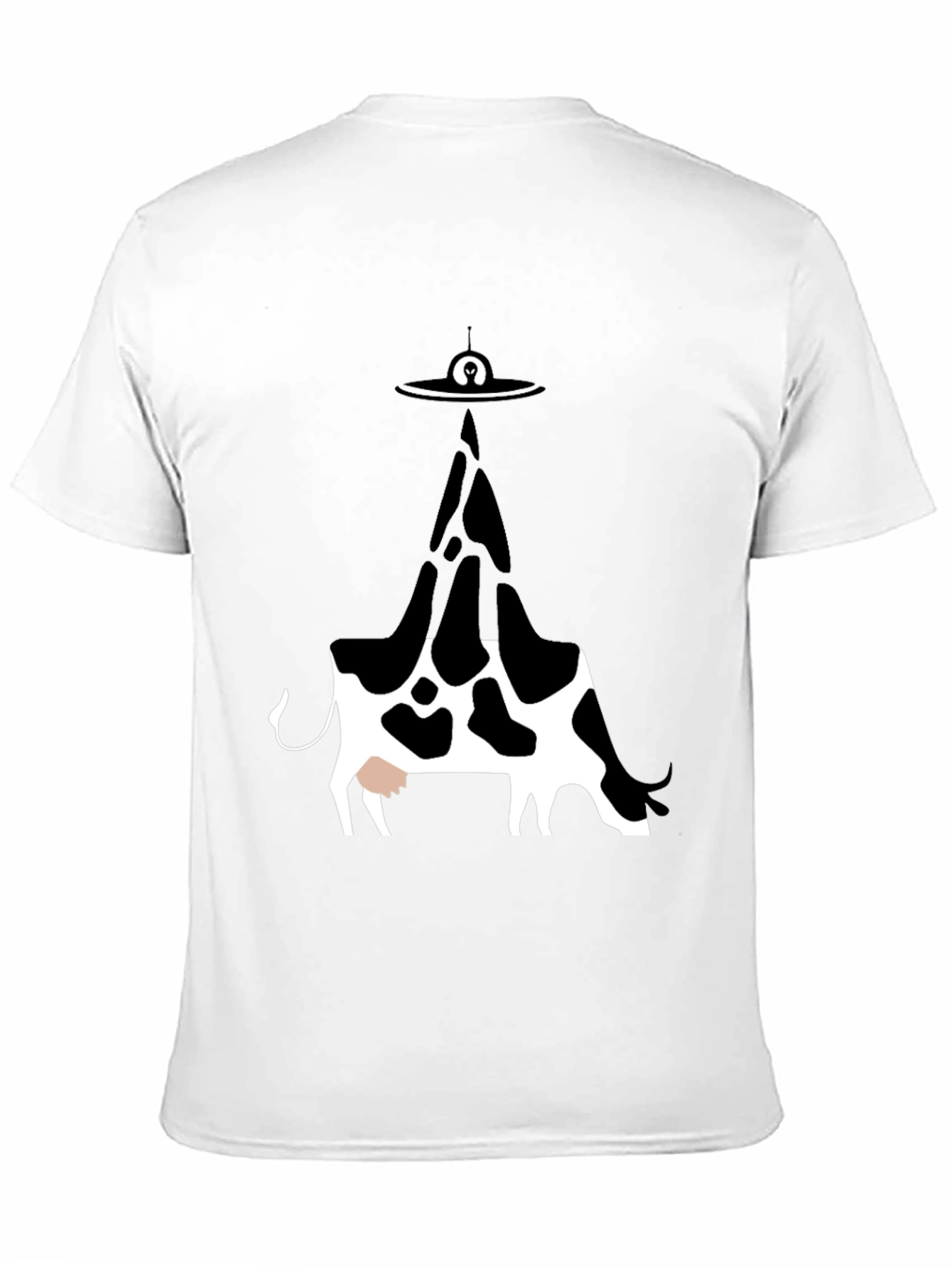 UFO Cow Abduction Graphic Tee - Black Cotton T-Shirt