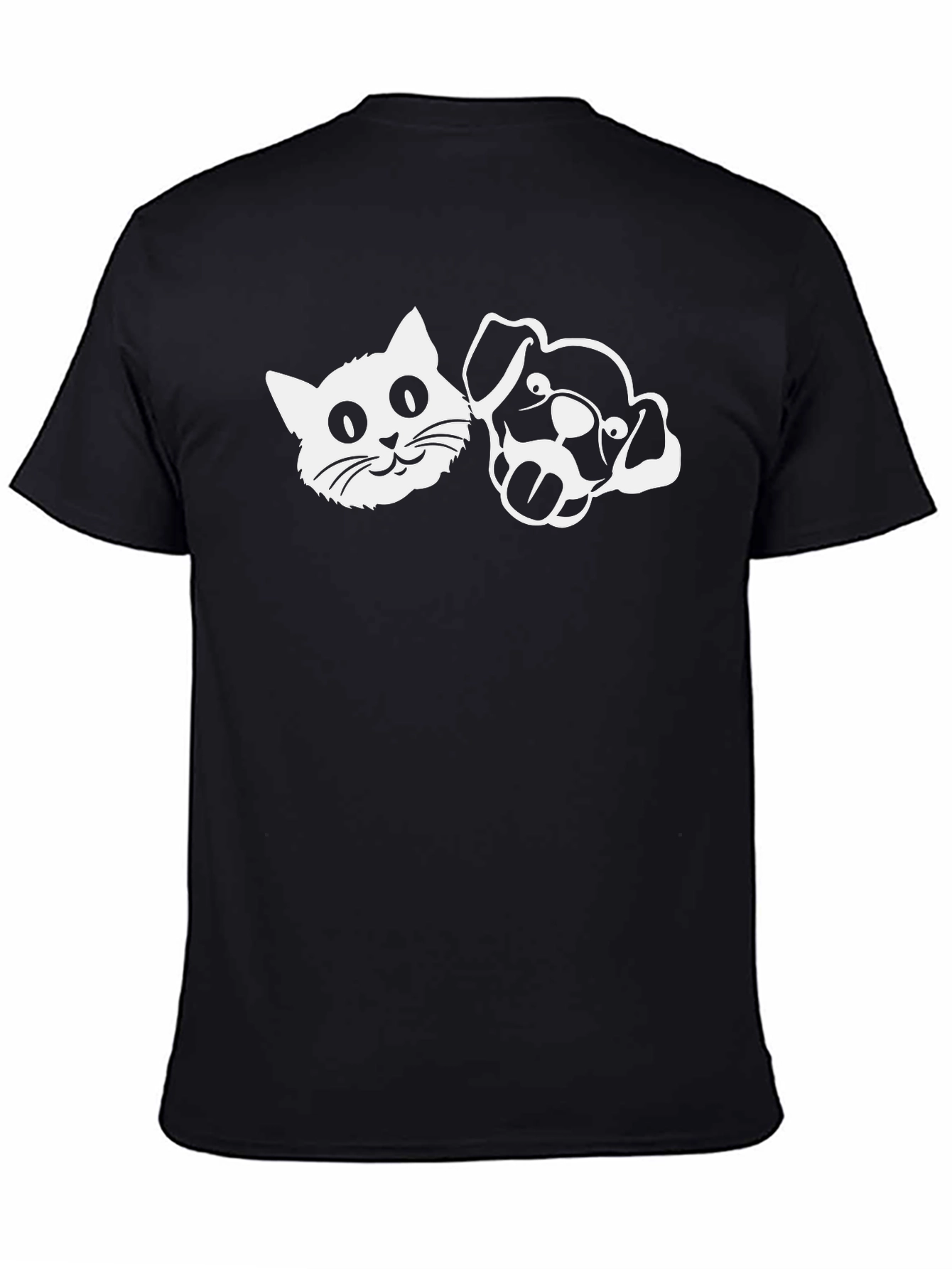 Cat & Dog Graphic Tee - Unisex Black T-Shirt