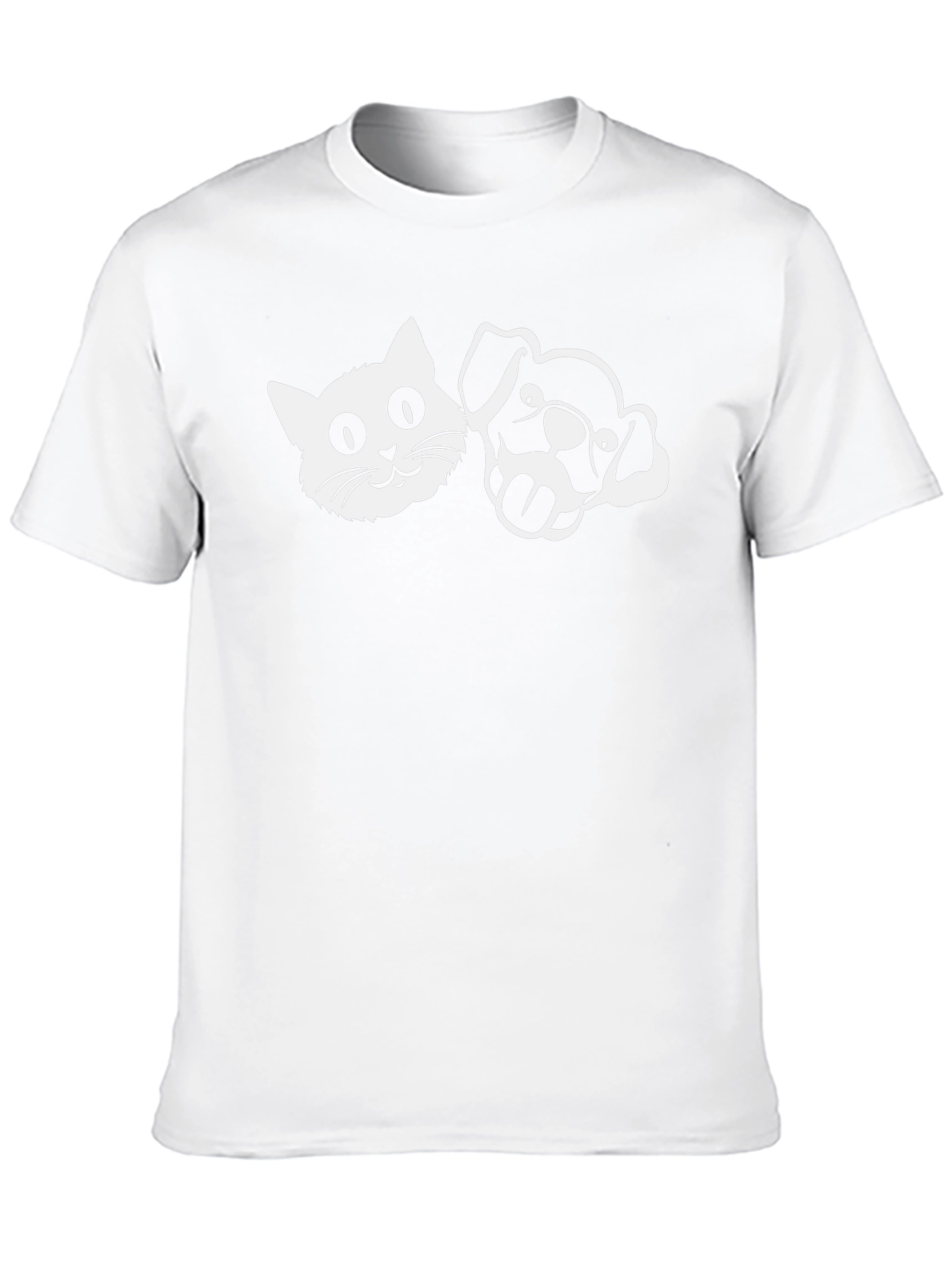 Cat & Dog Graphic Tee - Unisex Black T-Shirt