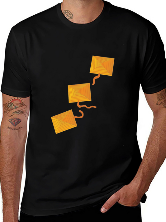 Geometric Kite Graphic Black T-Shirt