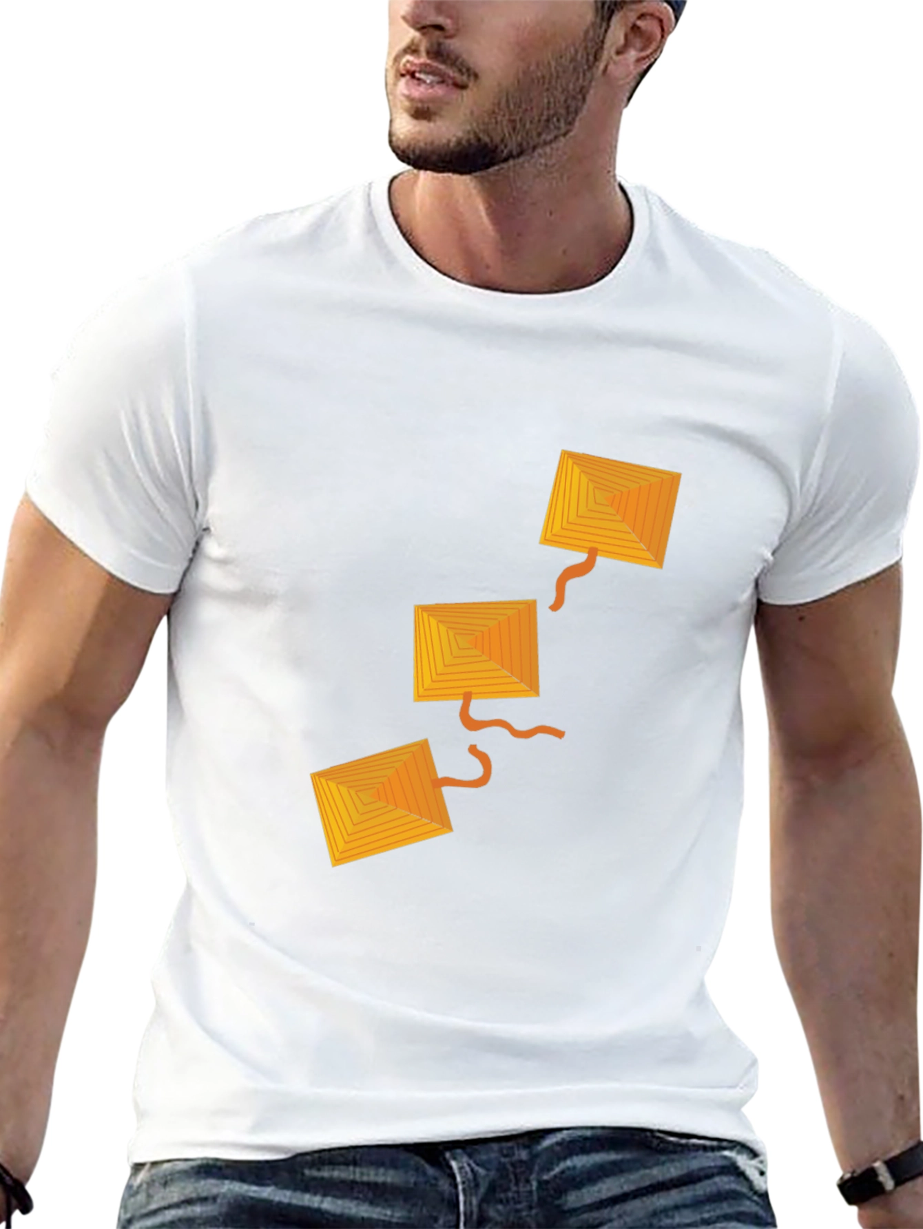 Geometric Kite Graphic Black T-Shirt
