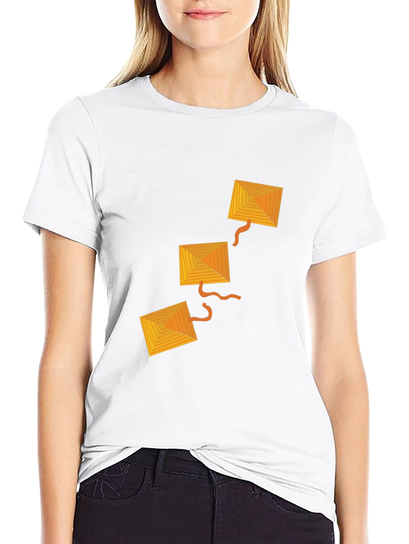 Geometric Kite Graphic Black T-Shirt