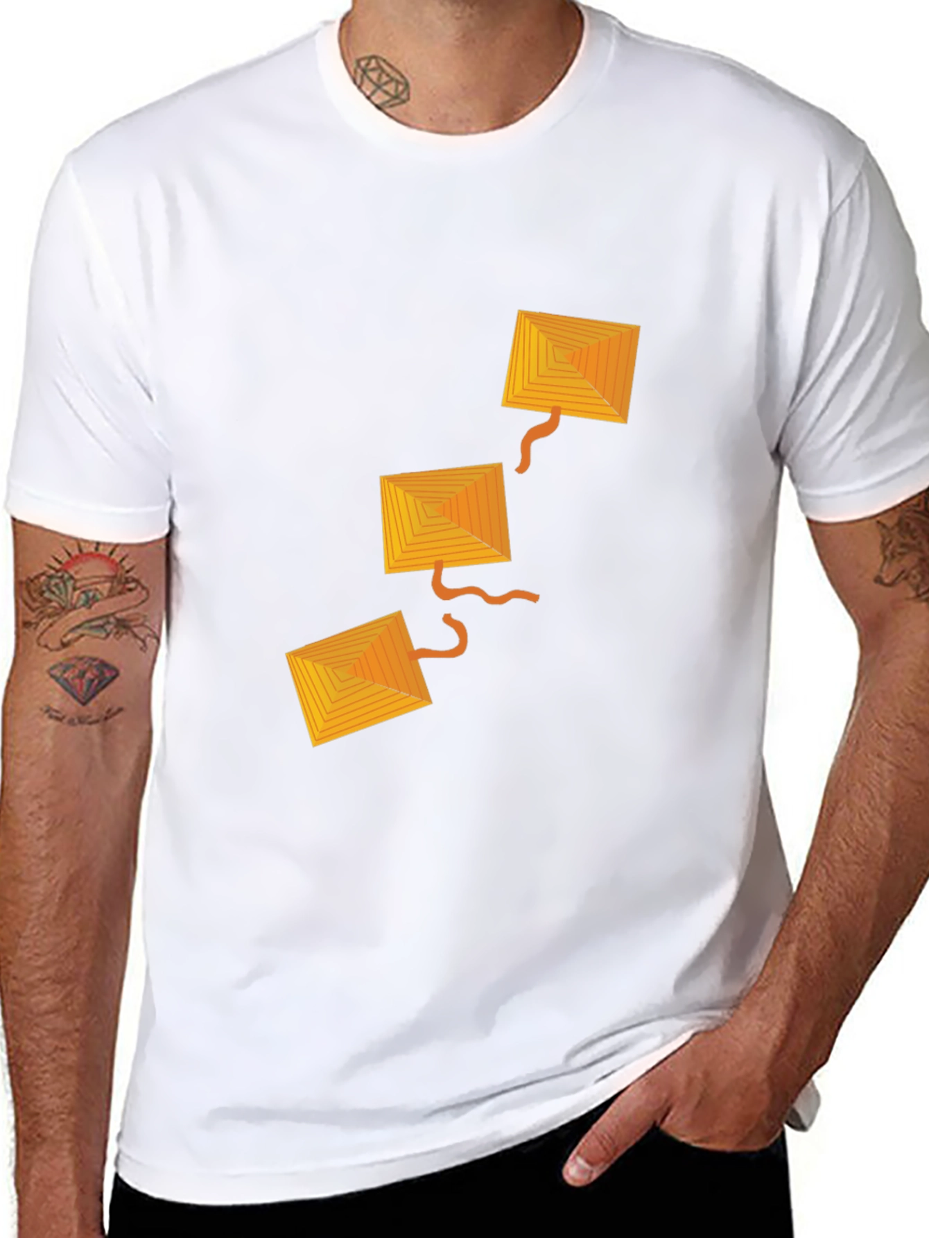 Geometric Kite Graphic Black T-Shirt