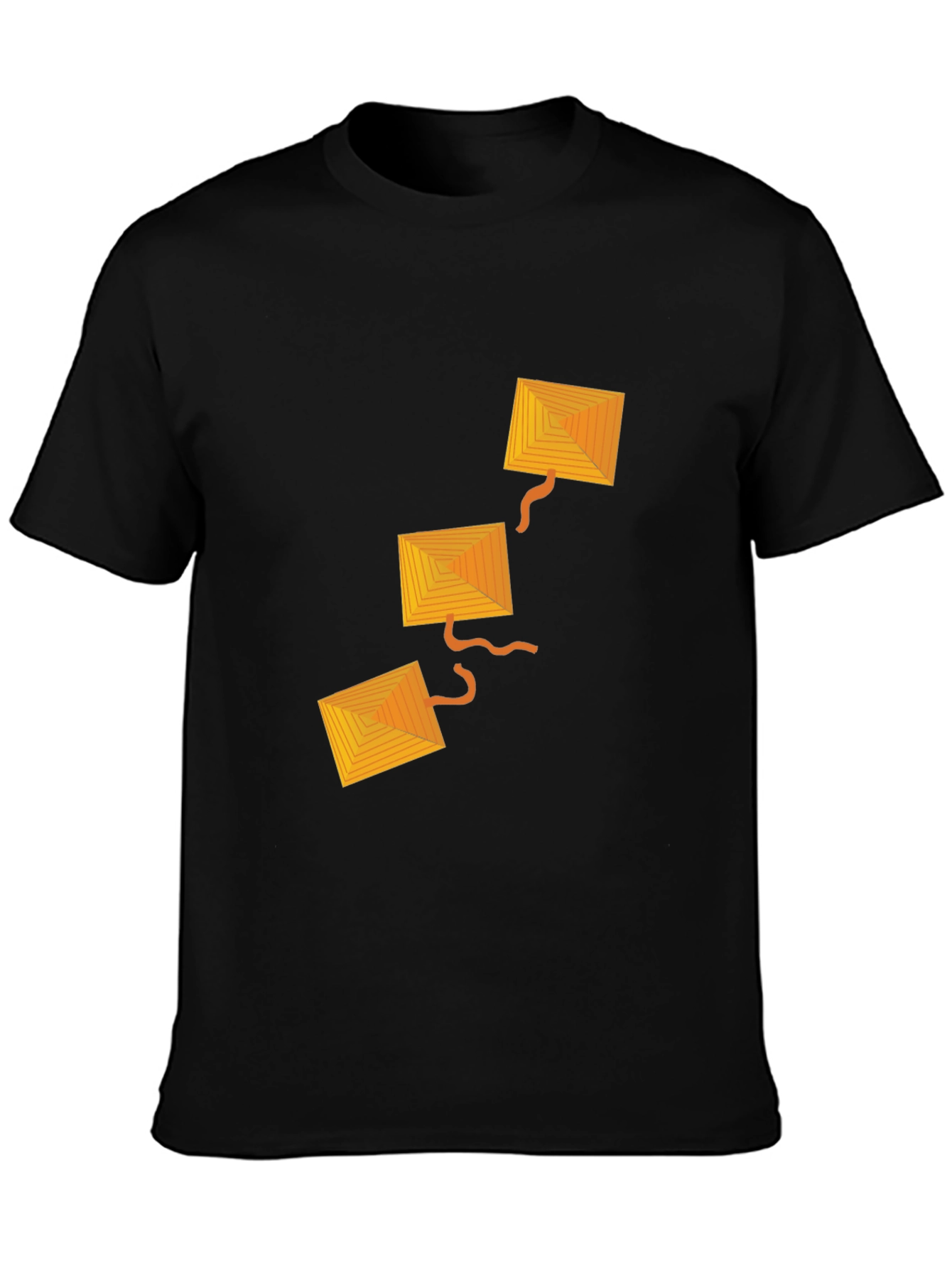 Geometric Kite Graphic Black T-Shirt