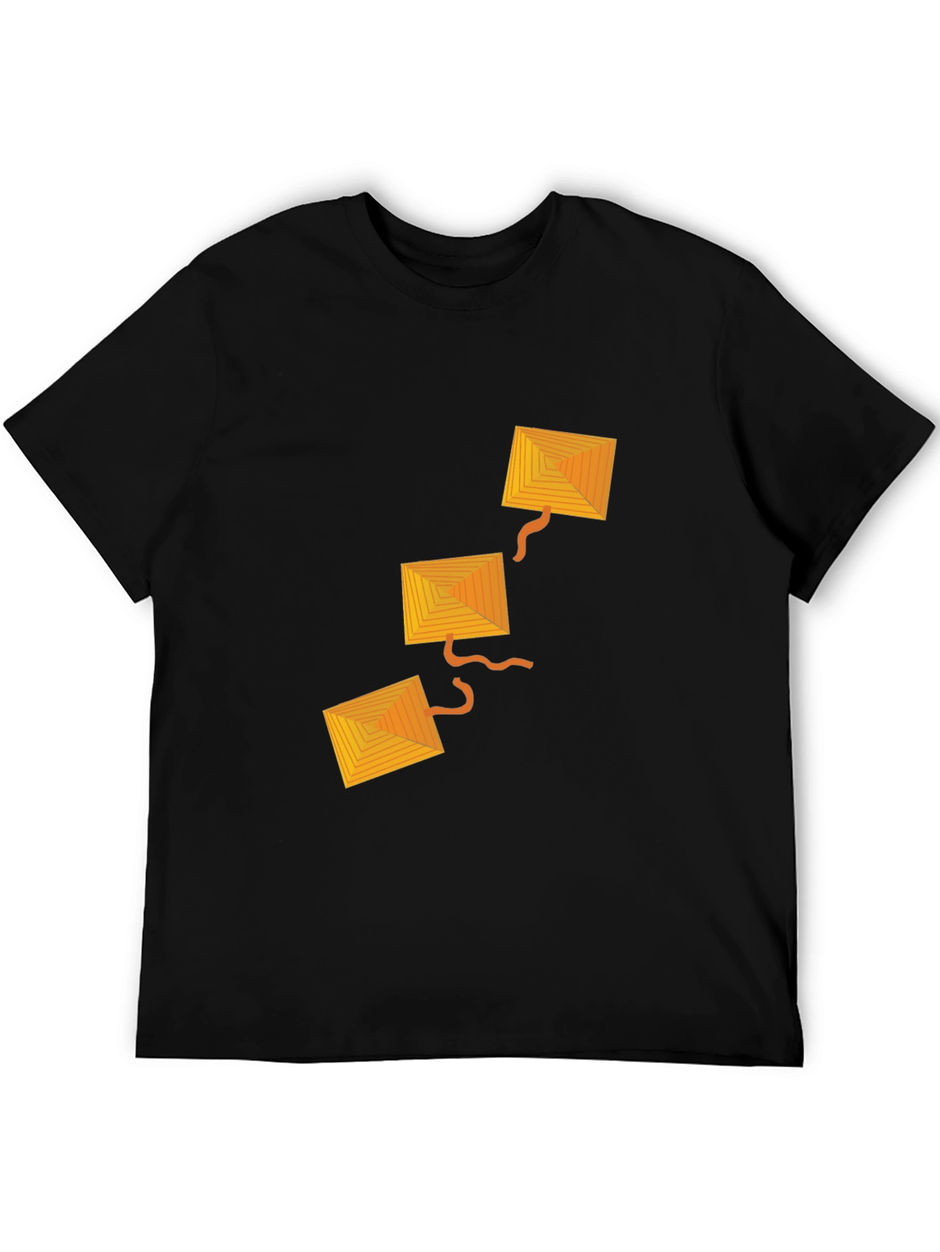 Geometric Kite Graphic Black T-Shirt