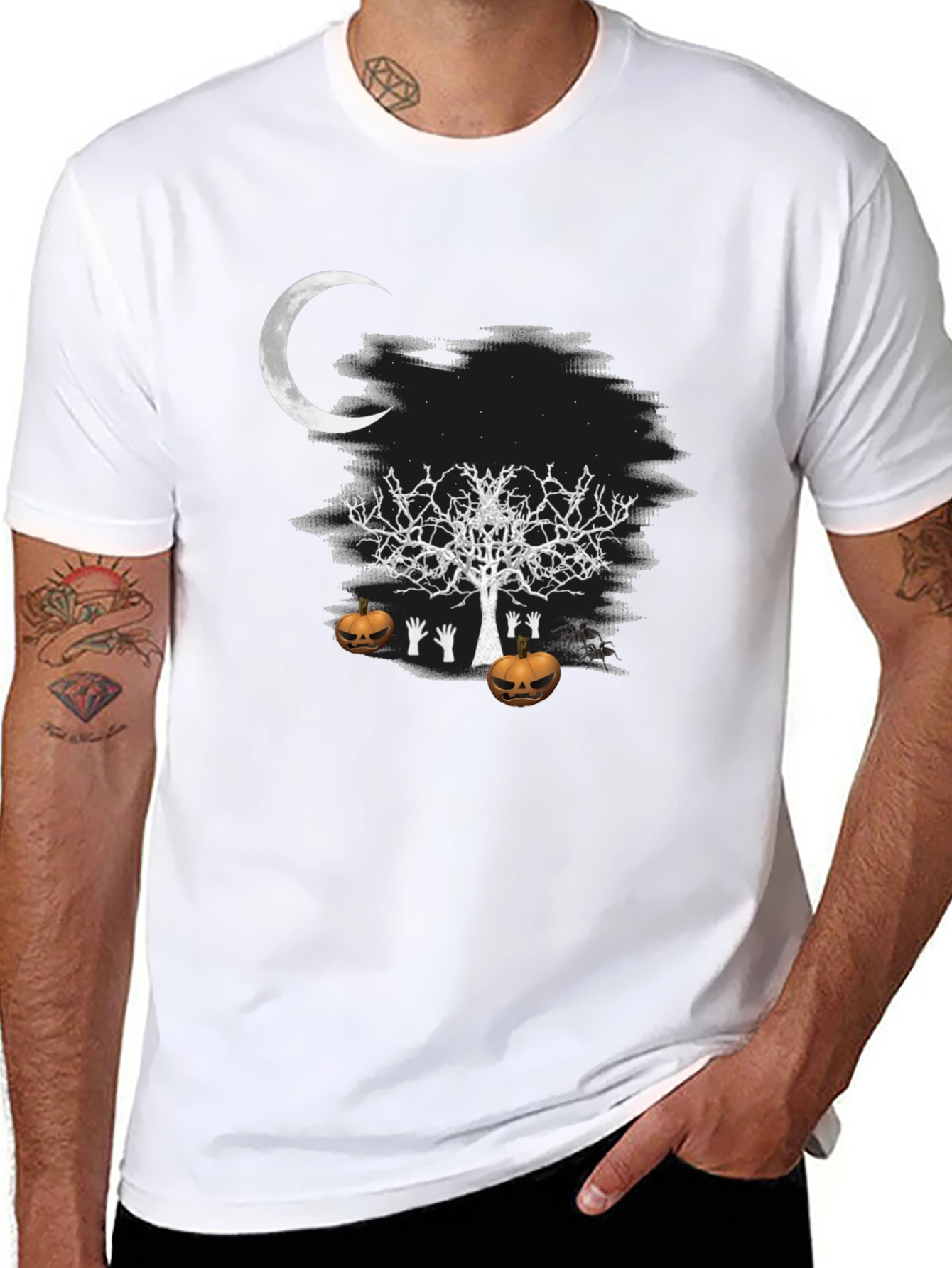 Spooky Halloween Tree Graphic Tee