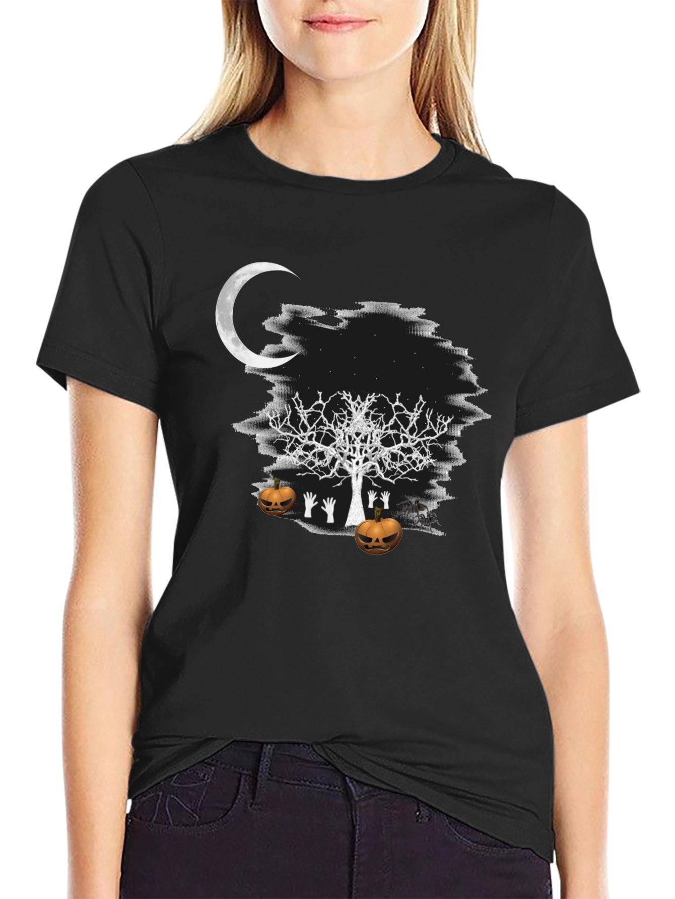 Spooky Halloween Tree Graphic Tee