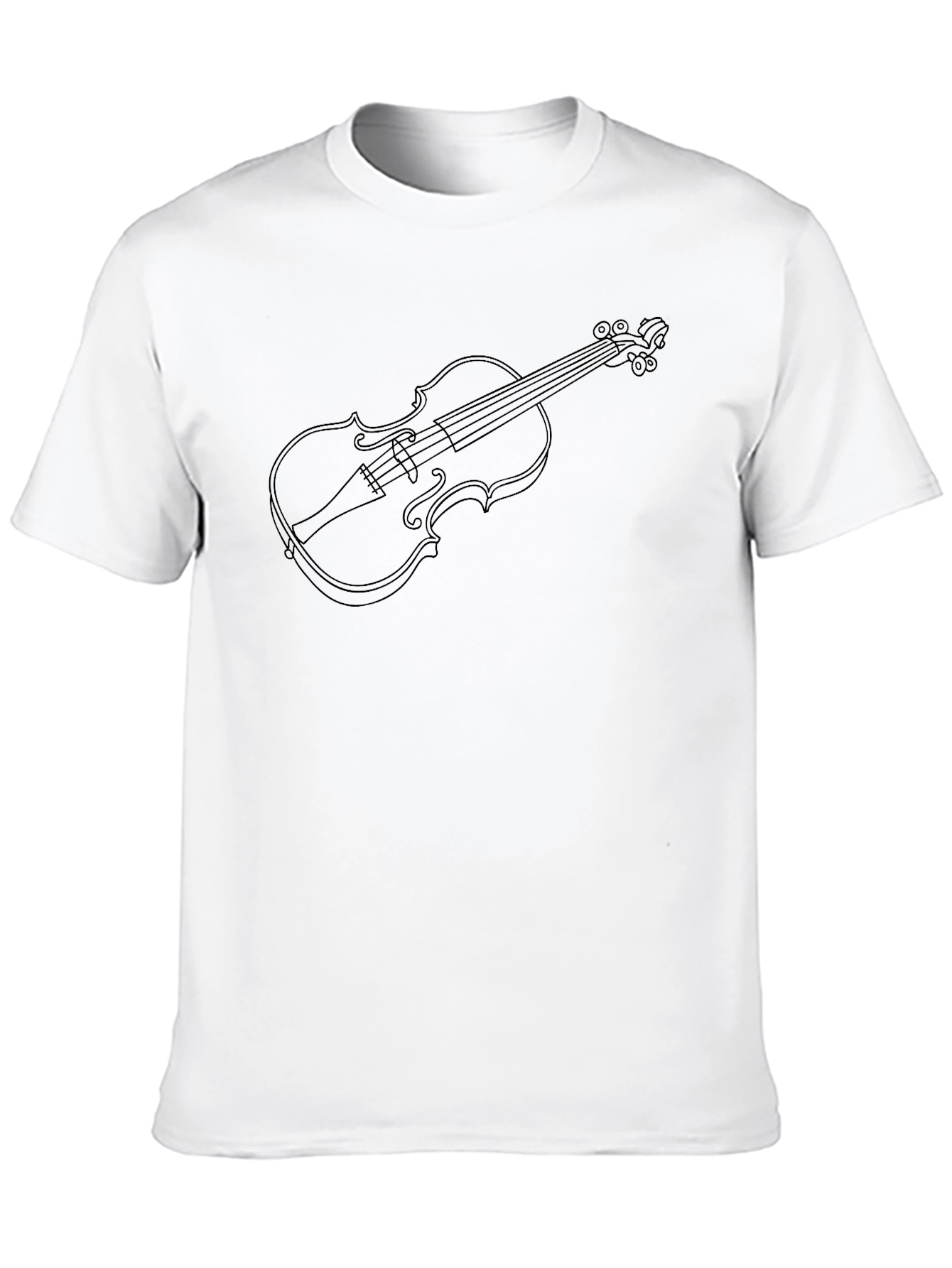Violin Outline Graphic Tee - Unisex Black T-Shirt