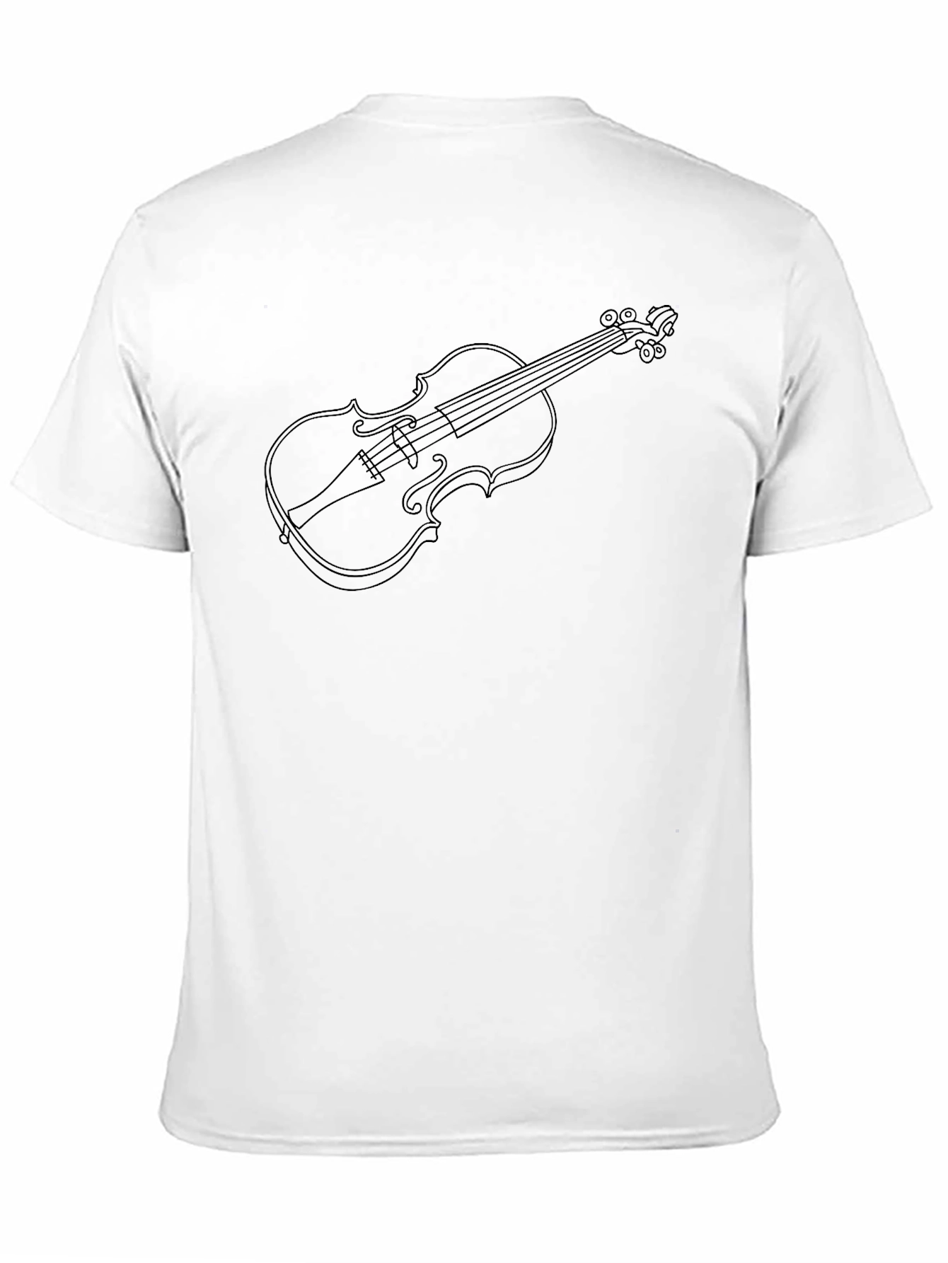 Violin Outline Graphic Tee - Unisex Black T-Shirt