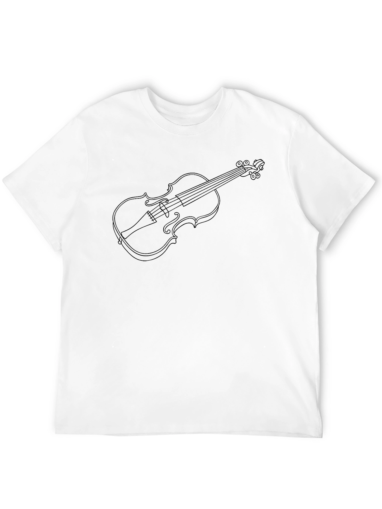 Violin Outline Graphic Tee - Unisex Black T-Shirt