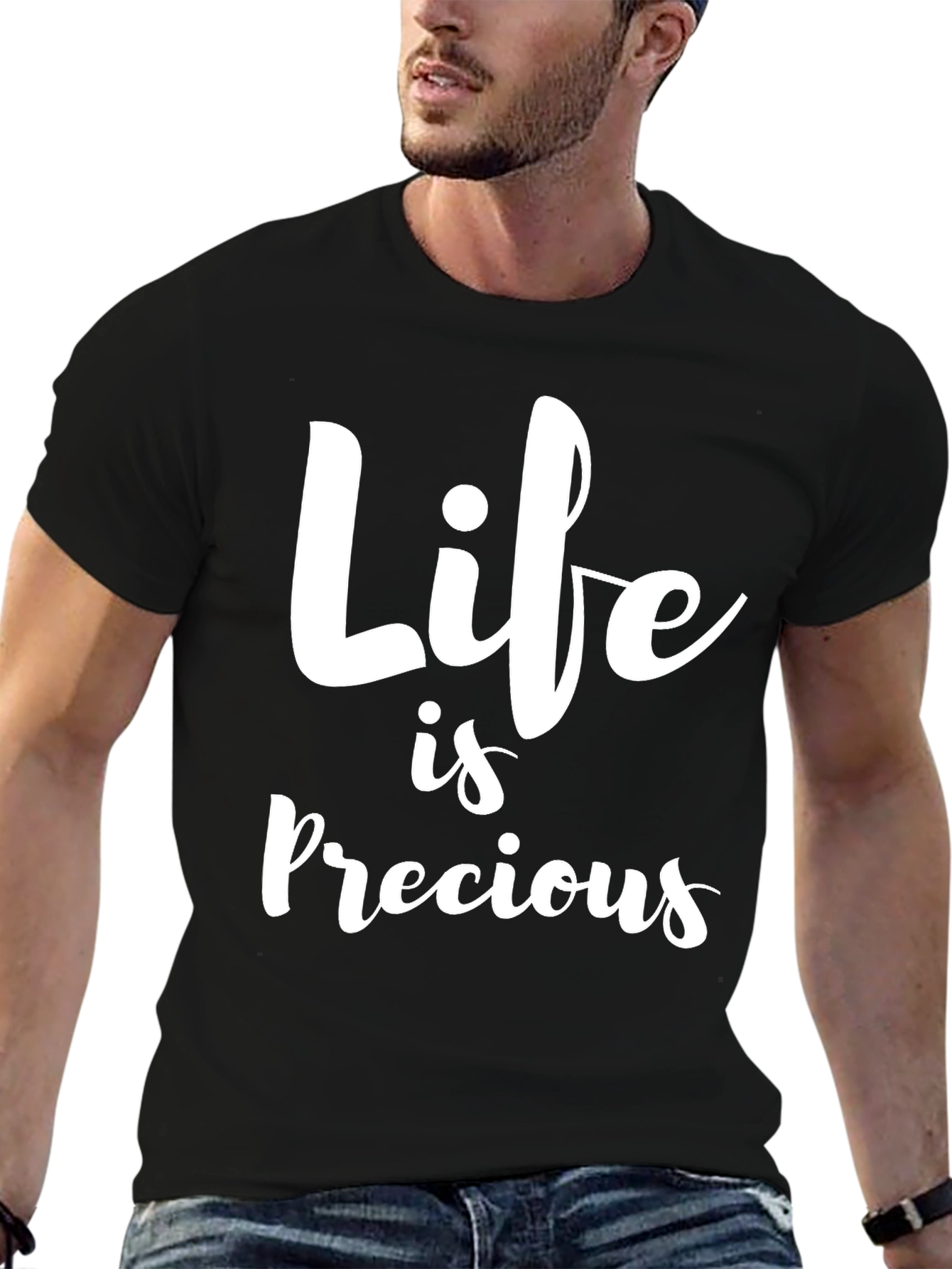 Life is Precious Graphic Tee - Black